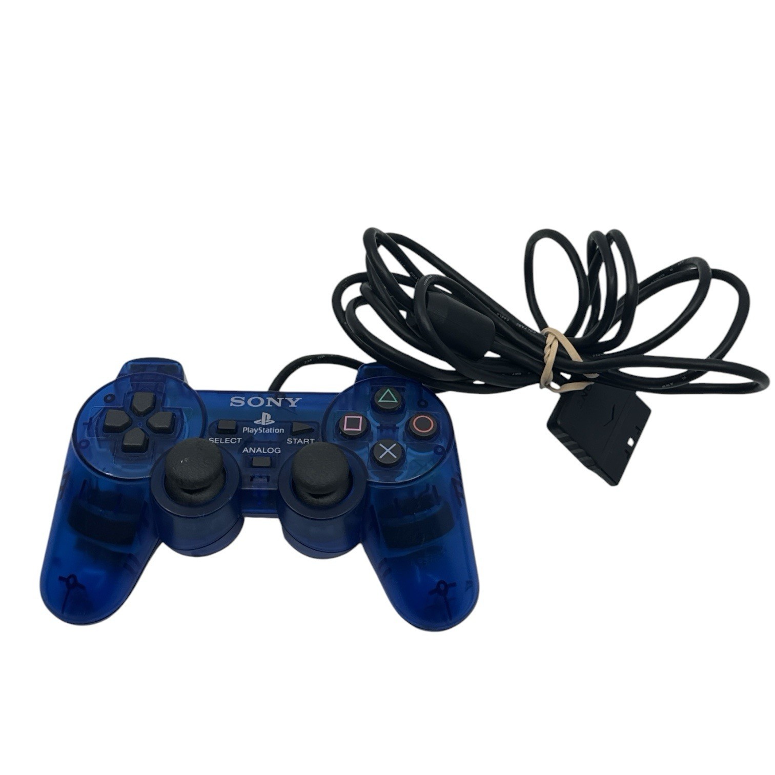 PS2 Transparent Blue DUAL SHOCK 2 Analog Controller SCPH-10010 Playstation Works