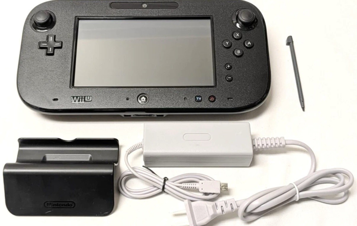 Nintendo Wii U Black GAMEPAD w/ Charger + Charging Dock Bundle WiiU WUP-010 US