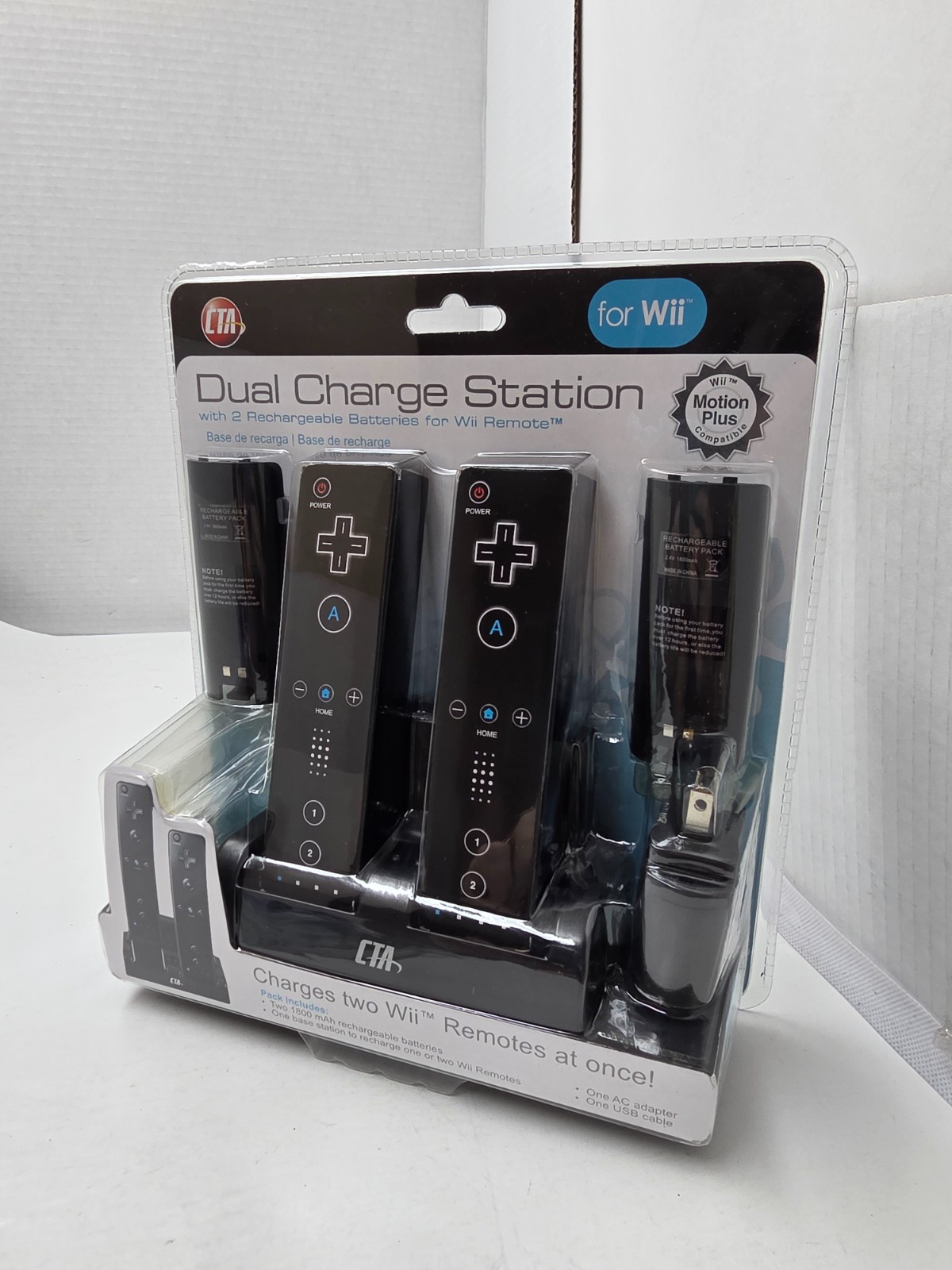 Rechargeable Batteries Pack + Charging Dock For Nintendo Wii Remote Controller