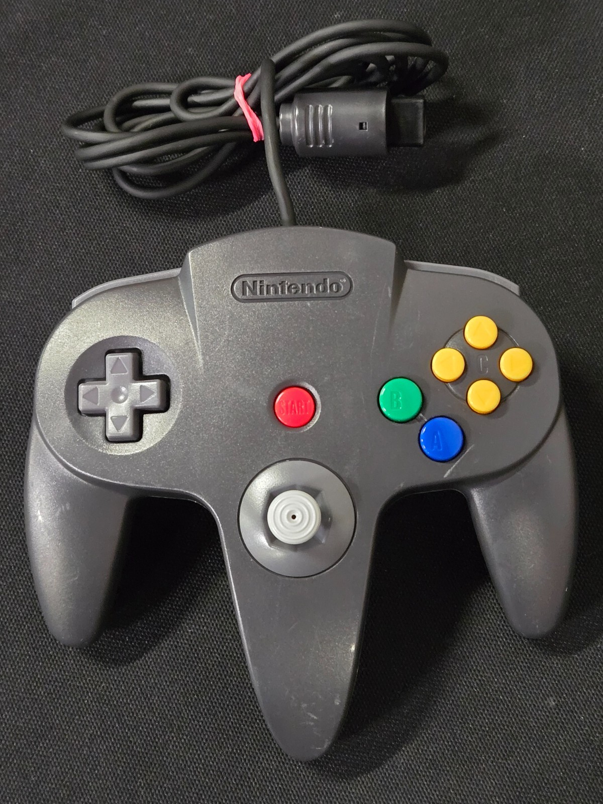 Nintendo 64 Solid Black Controller NUS-005 Official N64 OEM Tested Working Tight