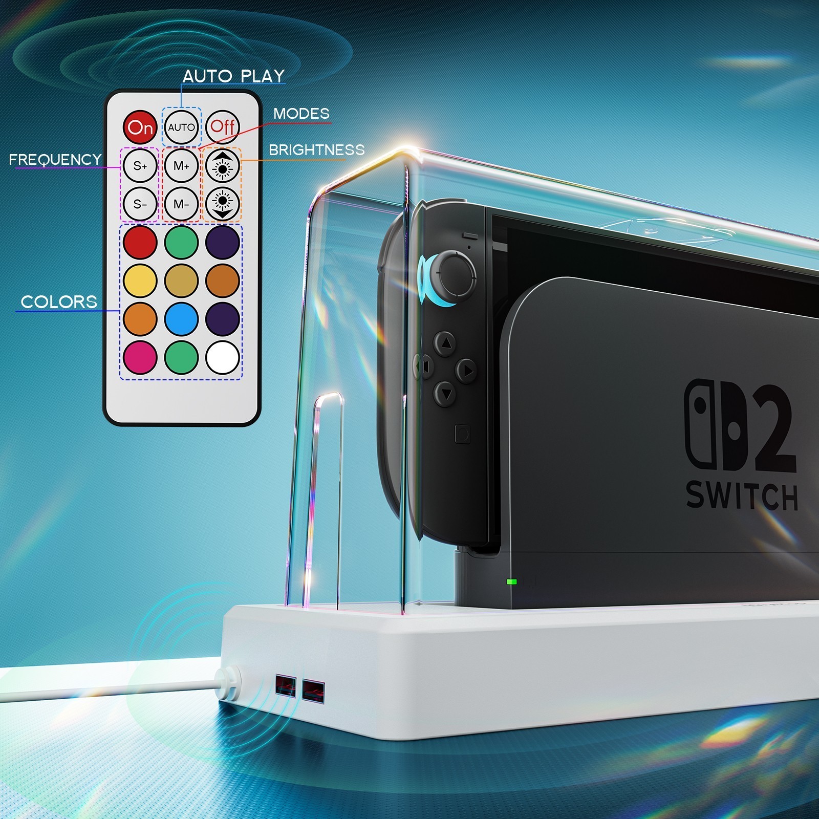 Dust Cover for Switch 2-Acrylic Display Case, Anti-Scratch Waterproof Dock Cover