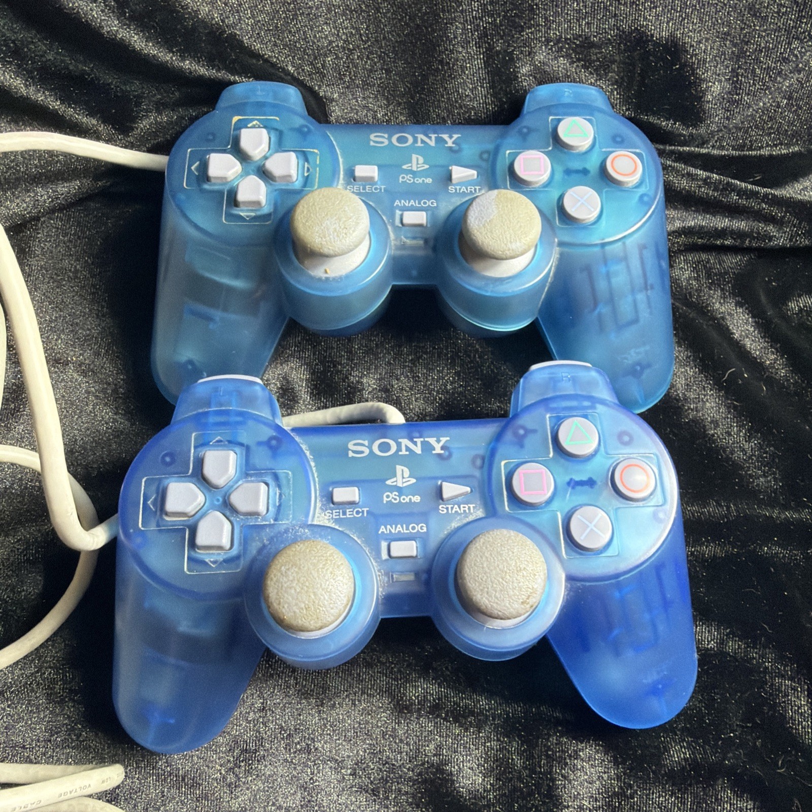 Playstation Ocean Blue Controller Lot Of 2 FOR PARTS ONLY