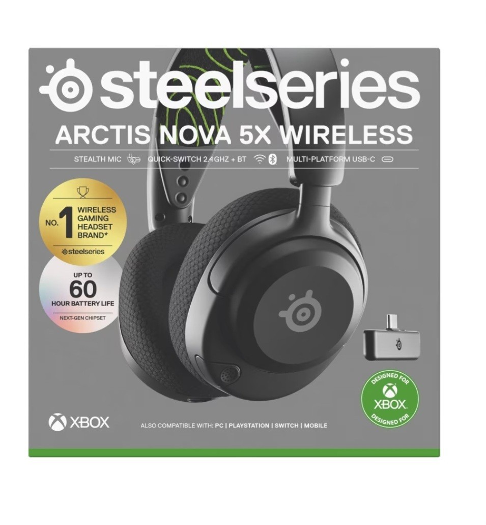 SteelSeries Arctis Nova 5X Wireless Gaming Headset Xbox PC PlayStation Black