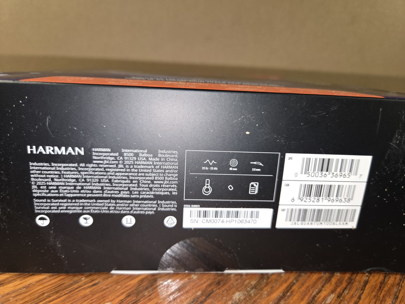 NEW JBL Quantum 100 Wired Gaming Headset Black PC PS4 PS5 Xbox Switch SEALED