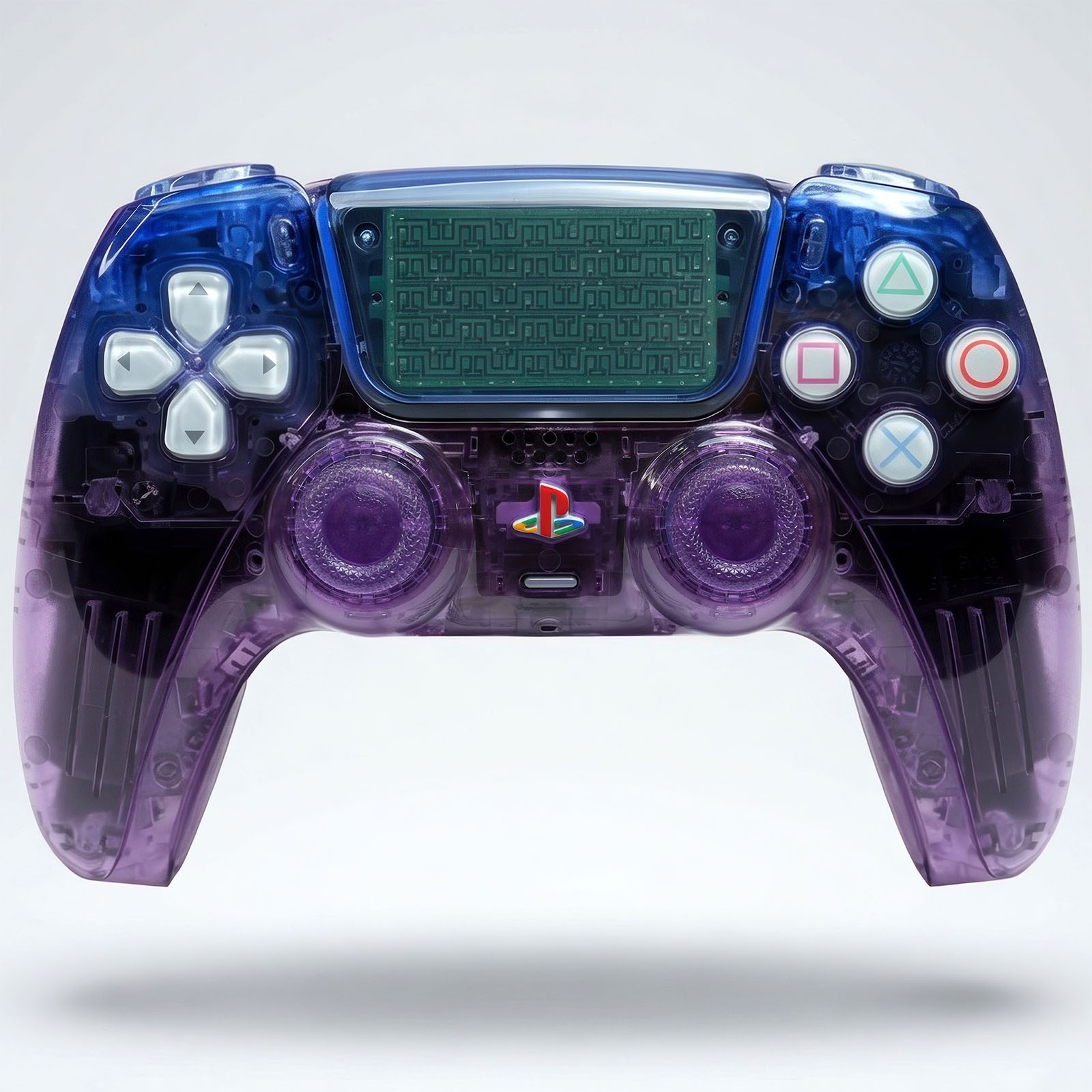 Aethr PS5 Controller Crystal Clear Atomic Purple Blue Pro DualSense Killscreen