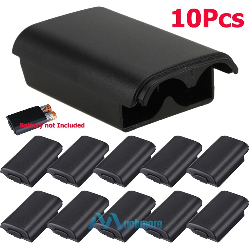 10PCS AA Battery Back Cover Case Shell For Xbox 360 Wireless Controller Black