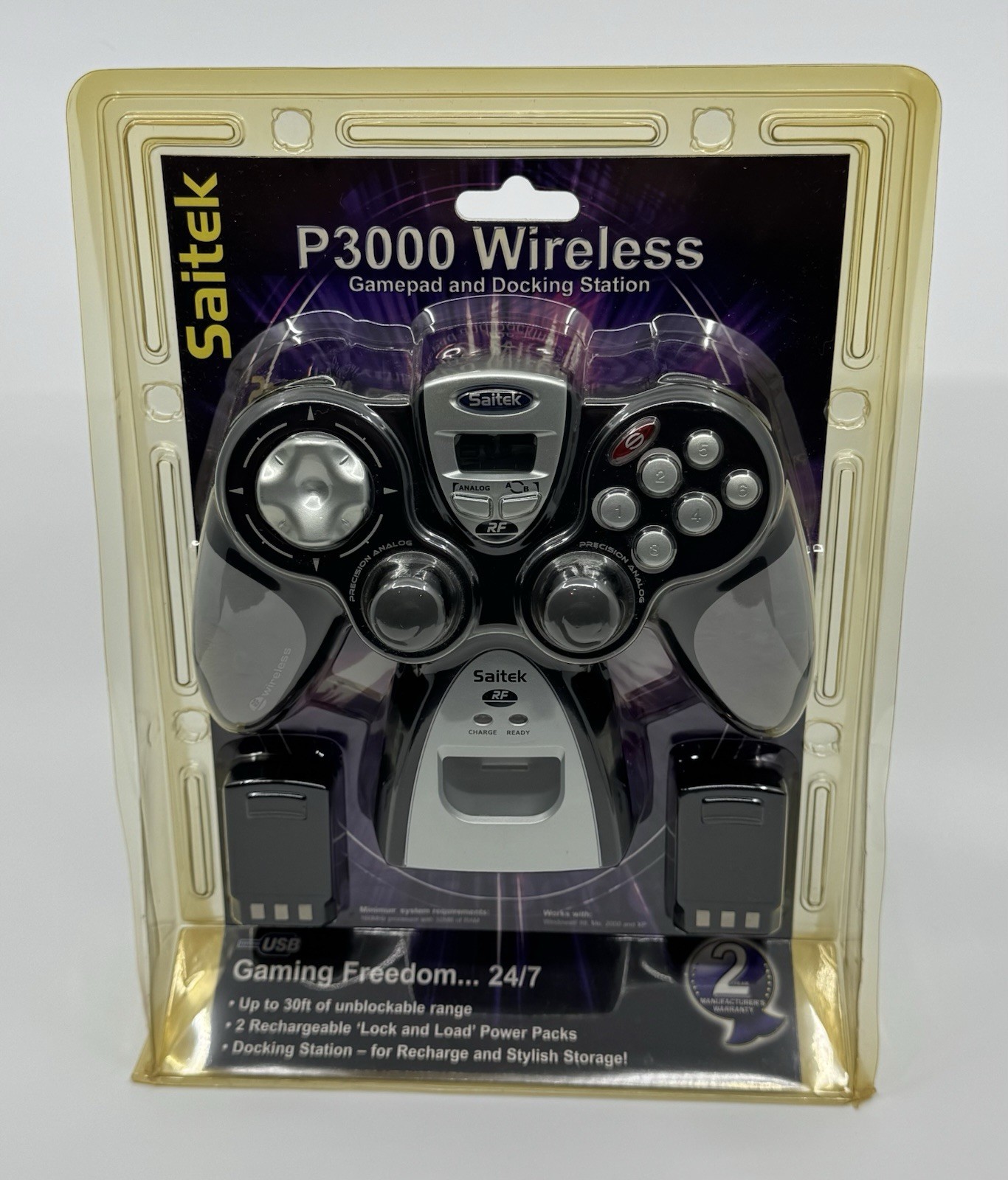 SAITEK P3000 WIRELESS PC GAMEPAD DOCKING STATION CONTROLLER USB – NEW SEALED
