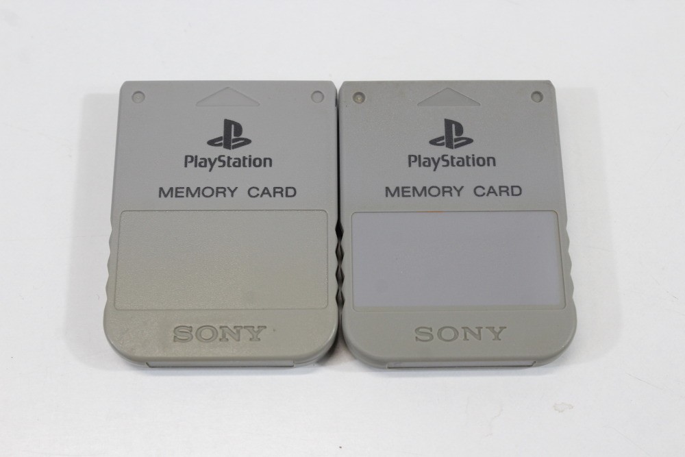 Lot 2 Official SONY PlayStation PS 1 OEM PS1 Memory Card SCPH-1020 Gray Grey #2