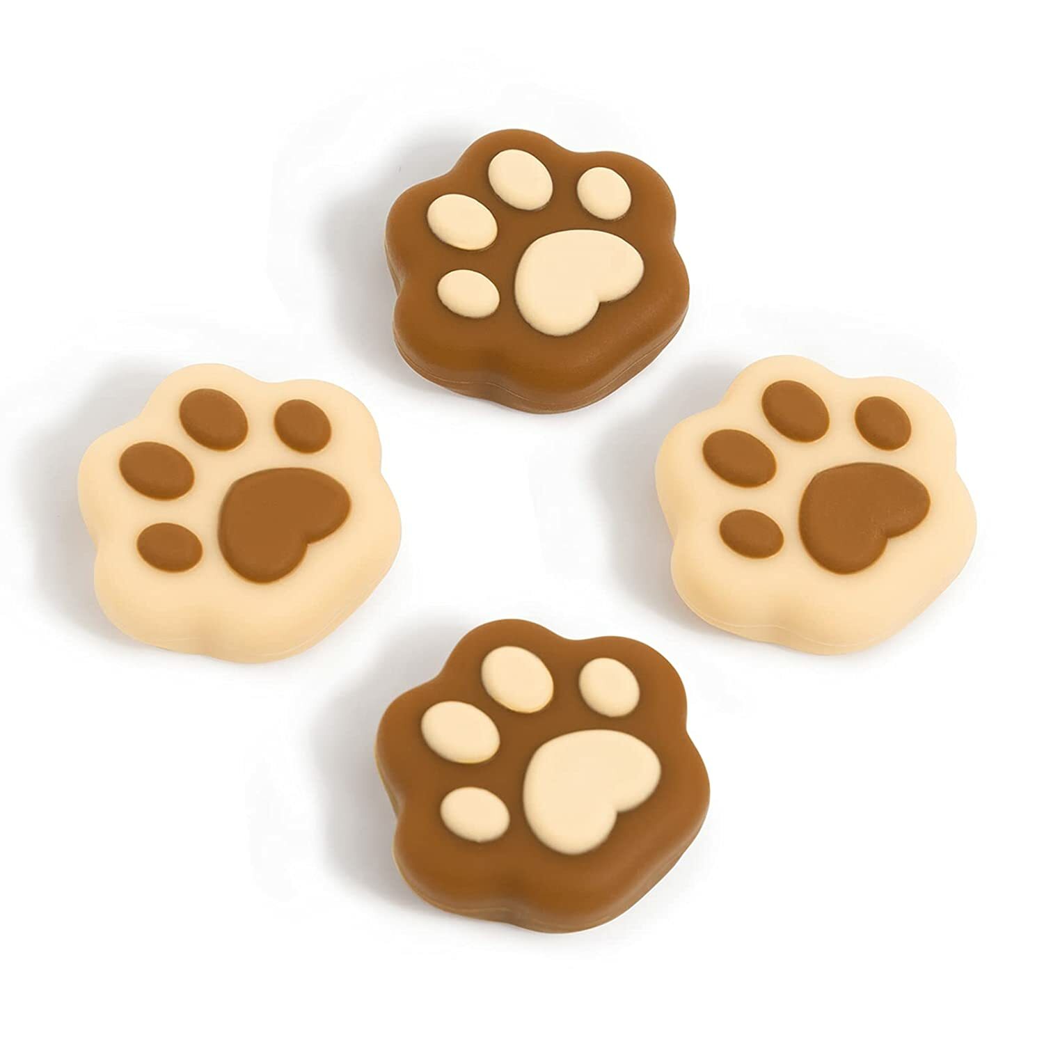 4PCS Thumb Grip for Nintendo Switch / OLED /Switch Lite Milk Tea Brown Cat Paw