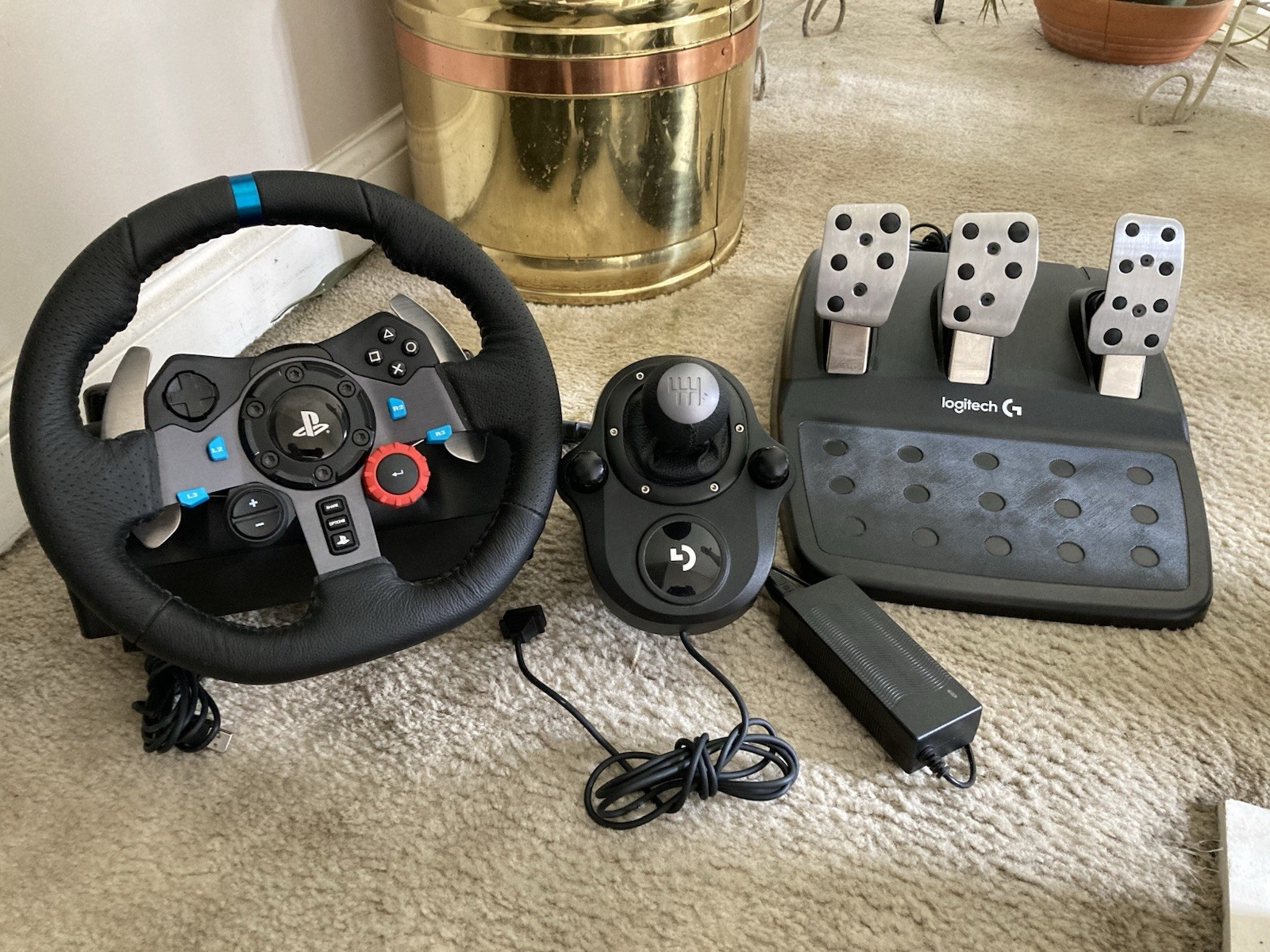 Logitech G29 Wheel Pedals Shifter Bundle Lot PS3 PS4 PC Tested Working EUC