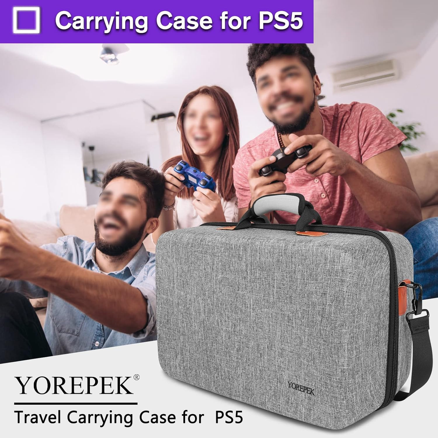 Gaming Console Carrying Case for PS5 PS5 Pro Controllers Games Cables