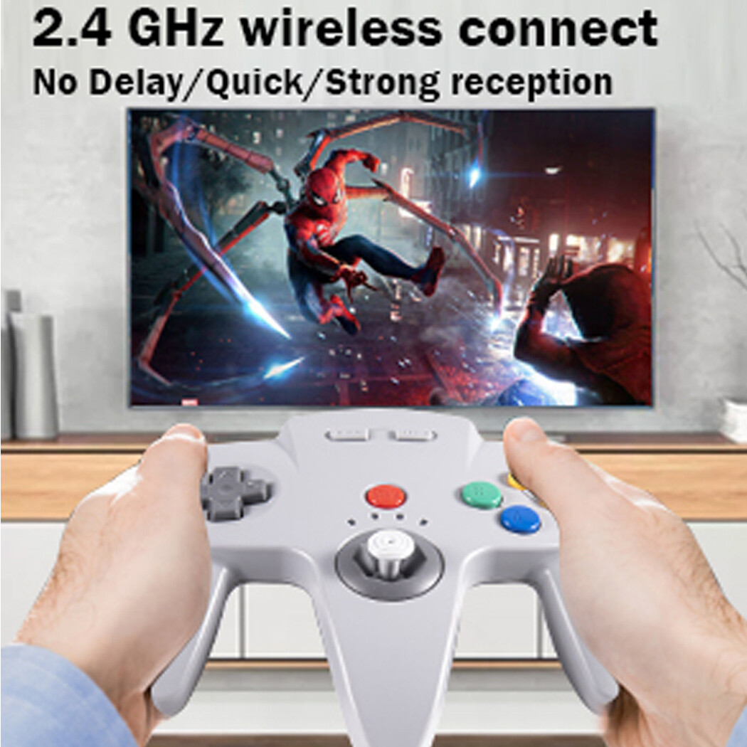2.4G Wireless N64 Controller Console Gamedpad w/Rumble Pak For Nintendo N64 US