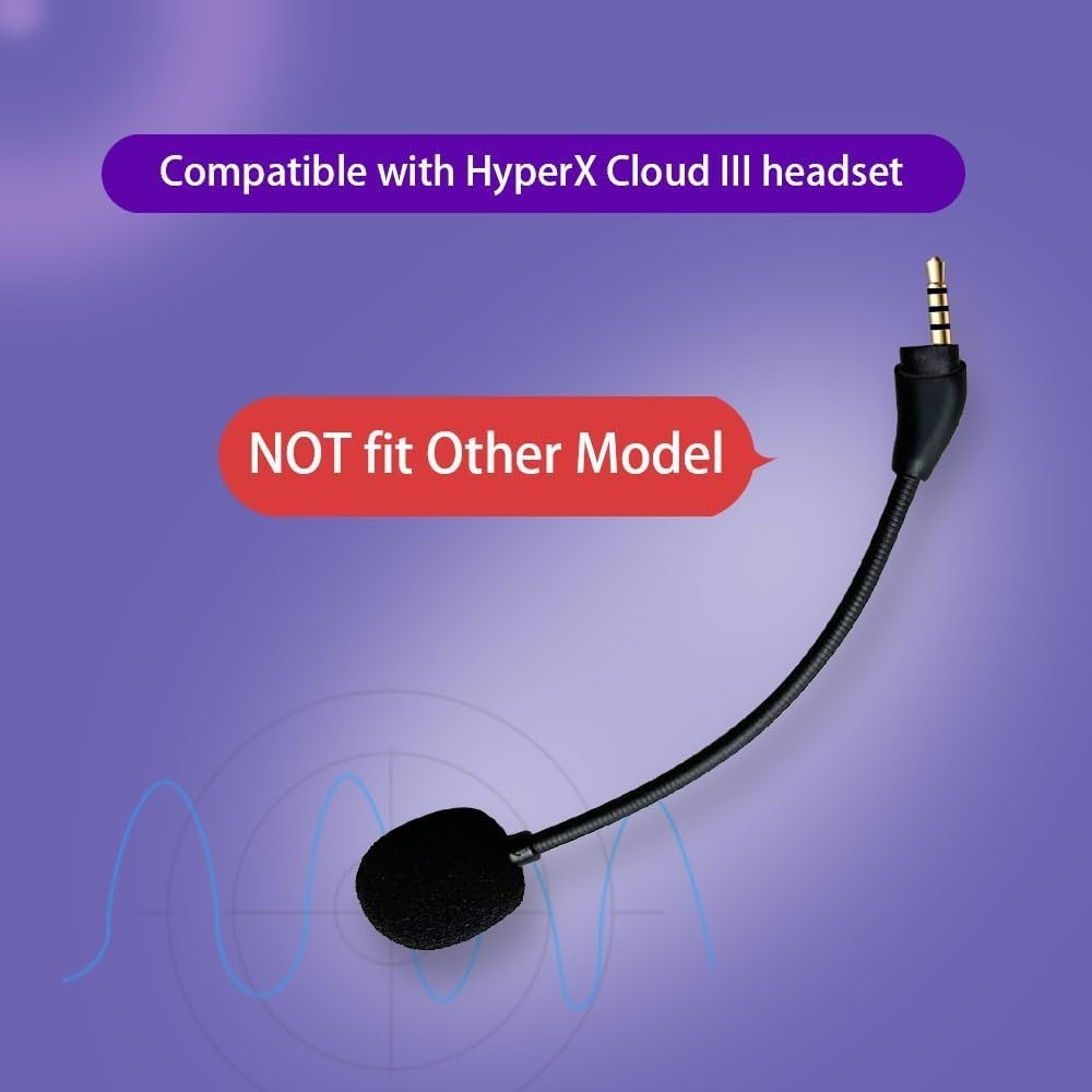 Noise Reduction Replacement Microphone for HyperX Cloud III Gaming Headset