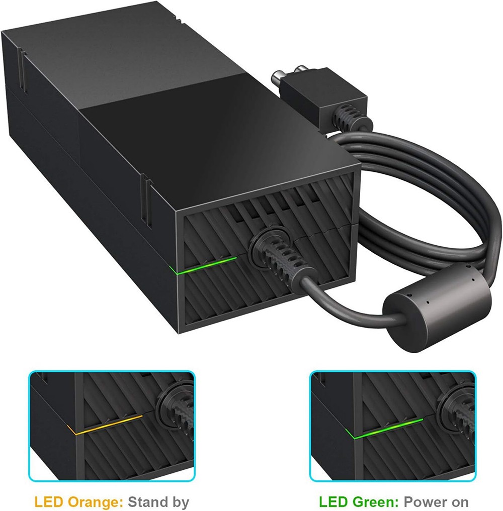AC Power Adapter Cable Plug with Power Cord for ONE XBOX Gaming Console, New