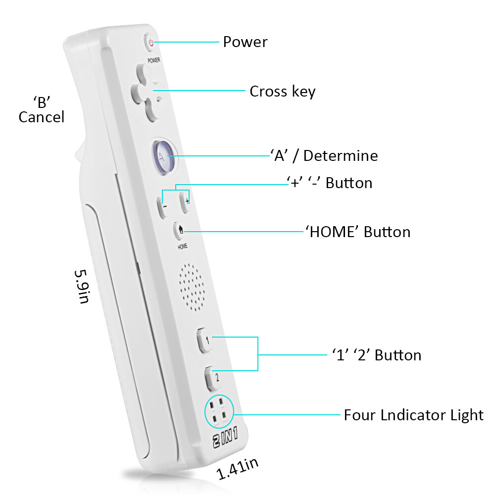 Remote Controller and Nunchuck Built in Motion Plus For Nintendo Wii/ Wii U