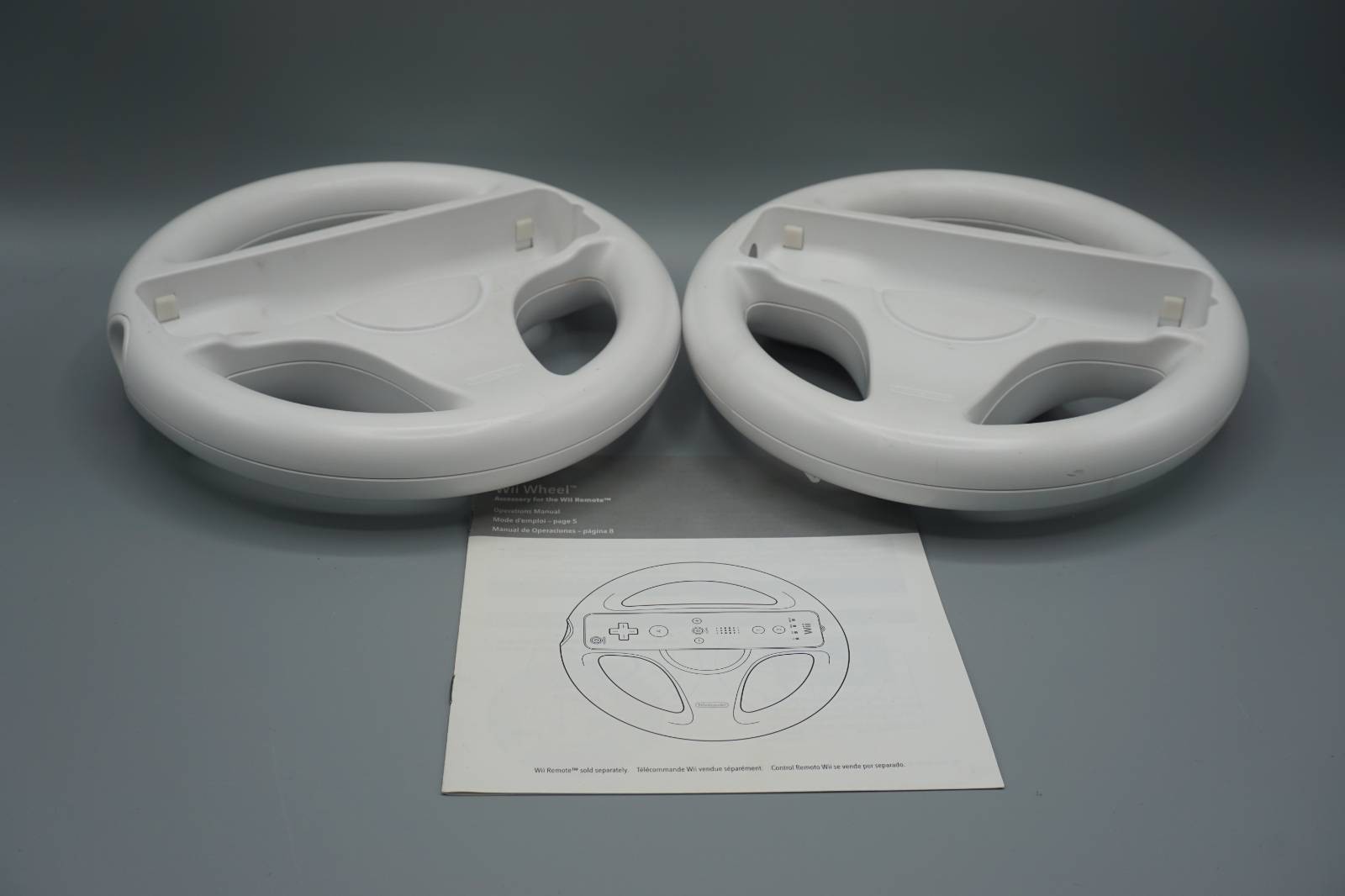 Lot Of 2x OEM Nintendo Wii Mario Kart Wheel Attachments w/ Manual-n05e
