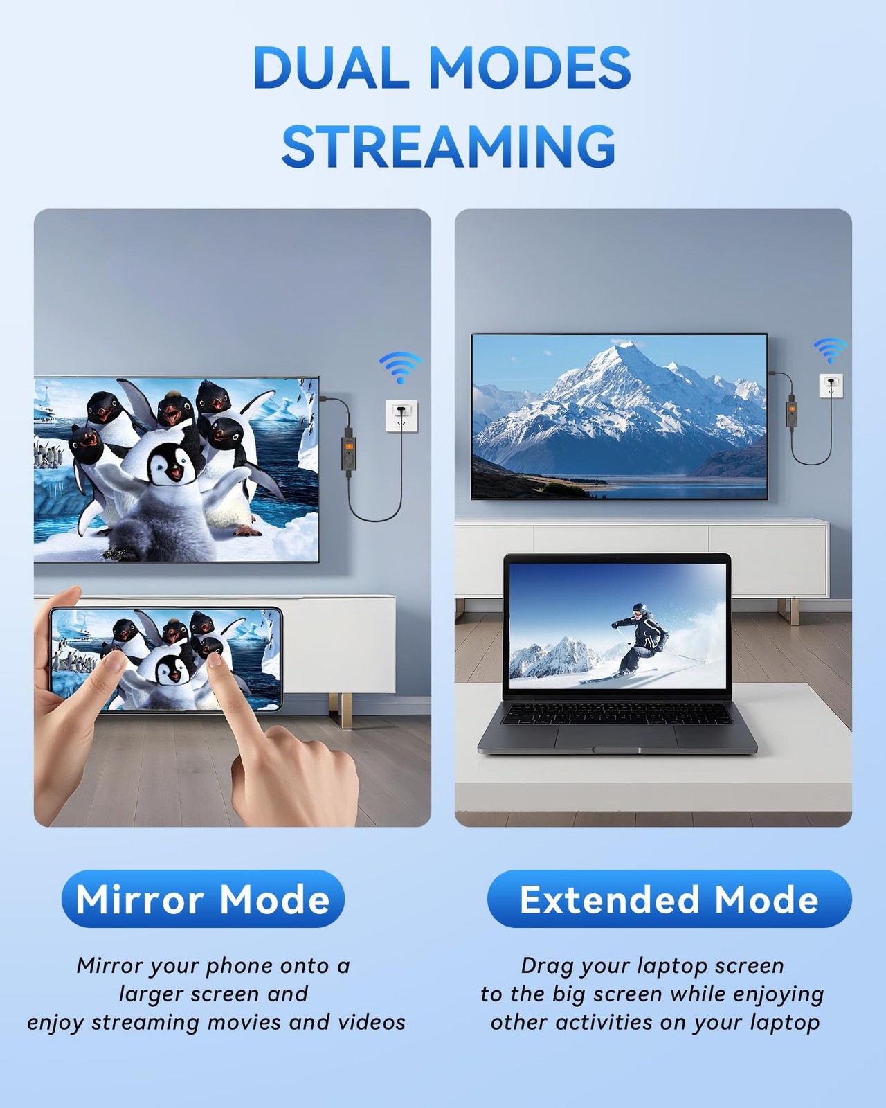 Wireless Display Dongle Adapter, Portable Transmitter 1080p HDMI Streaming, A…