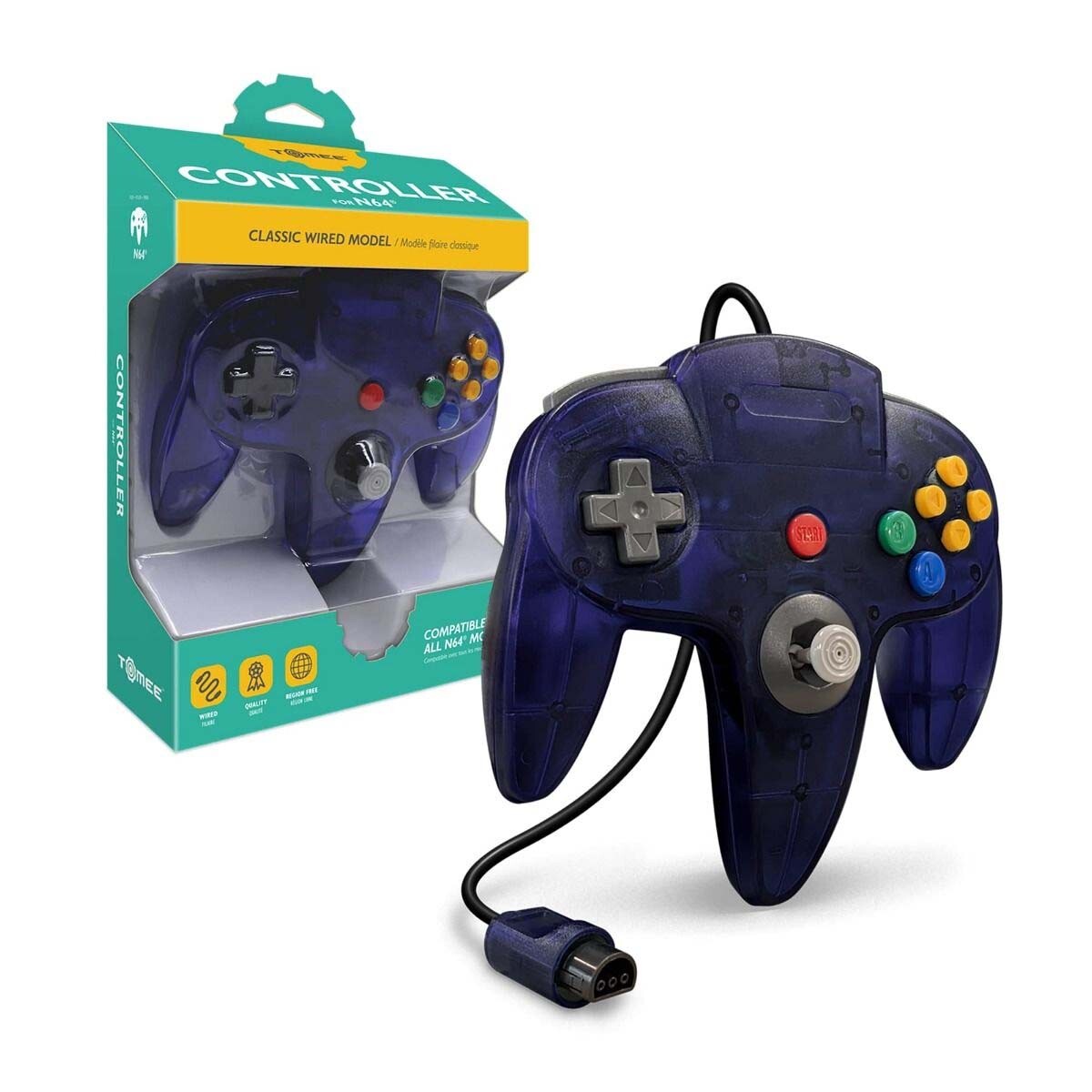 Tomee Controller for N64(Gold/Gray/Yellow/Red/Green/Black/Blue/Turquoise/Purple)