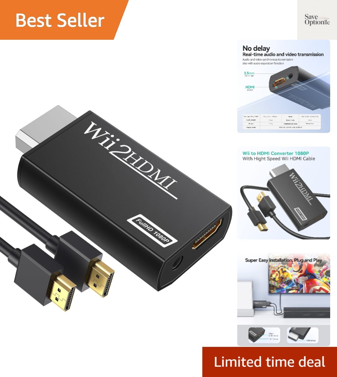 Wii to hdmi Converter, wii to hdmi Adapter, wii to hdmi1080p 720p Connector O…