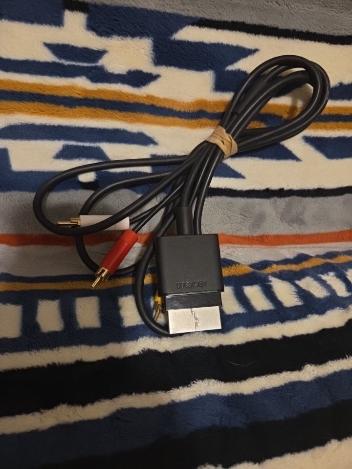 Genuine Original Microsoft Xbox 360 Composite Audio Video A/V Cable X821376-002
