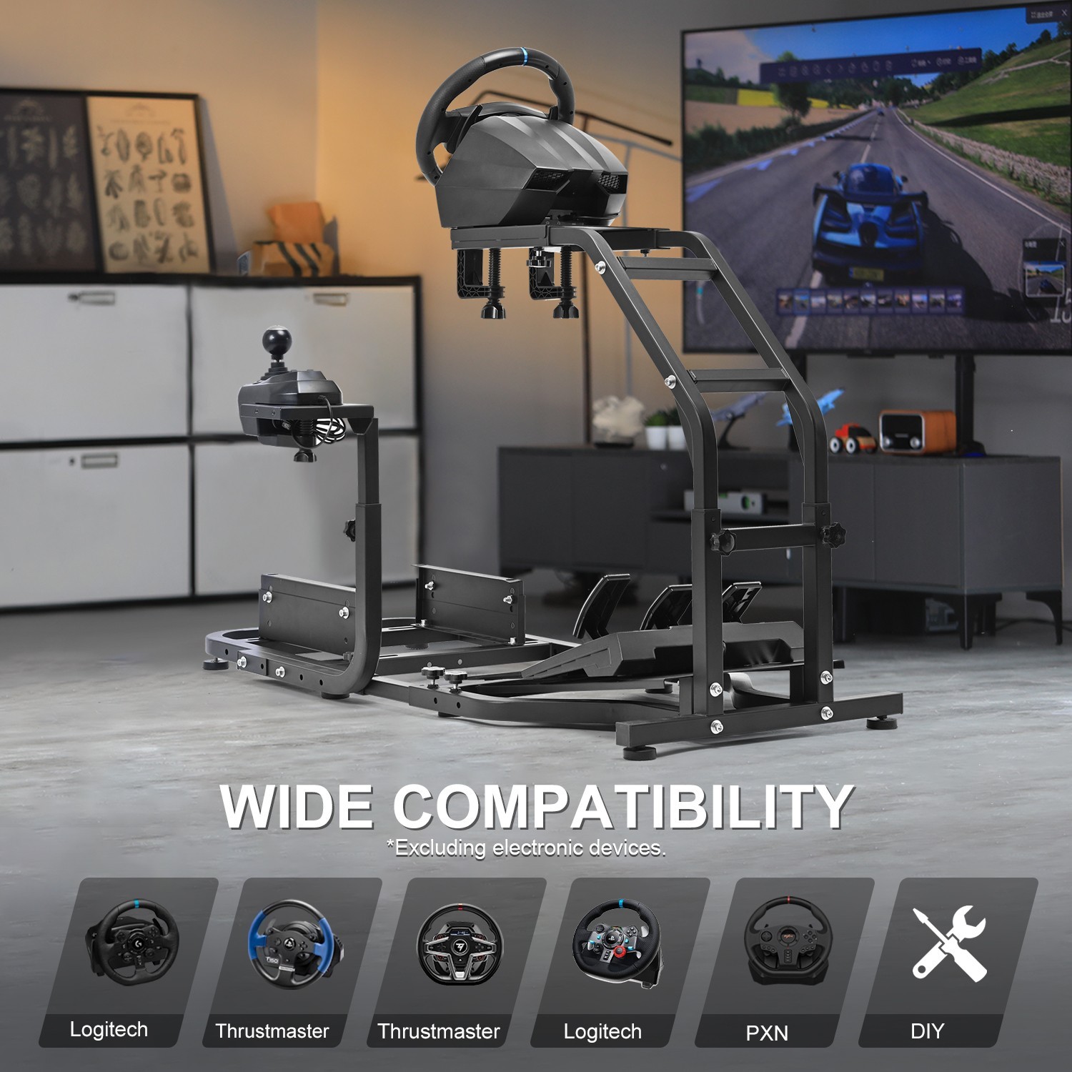 Marada Racing Simulator Cockpit Stand Fits Logitech G29 G920 G923 Thrustmaster
