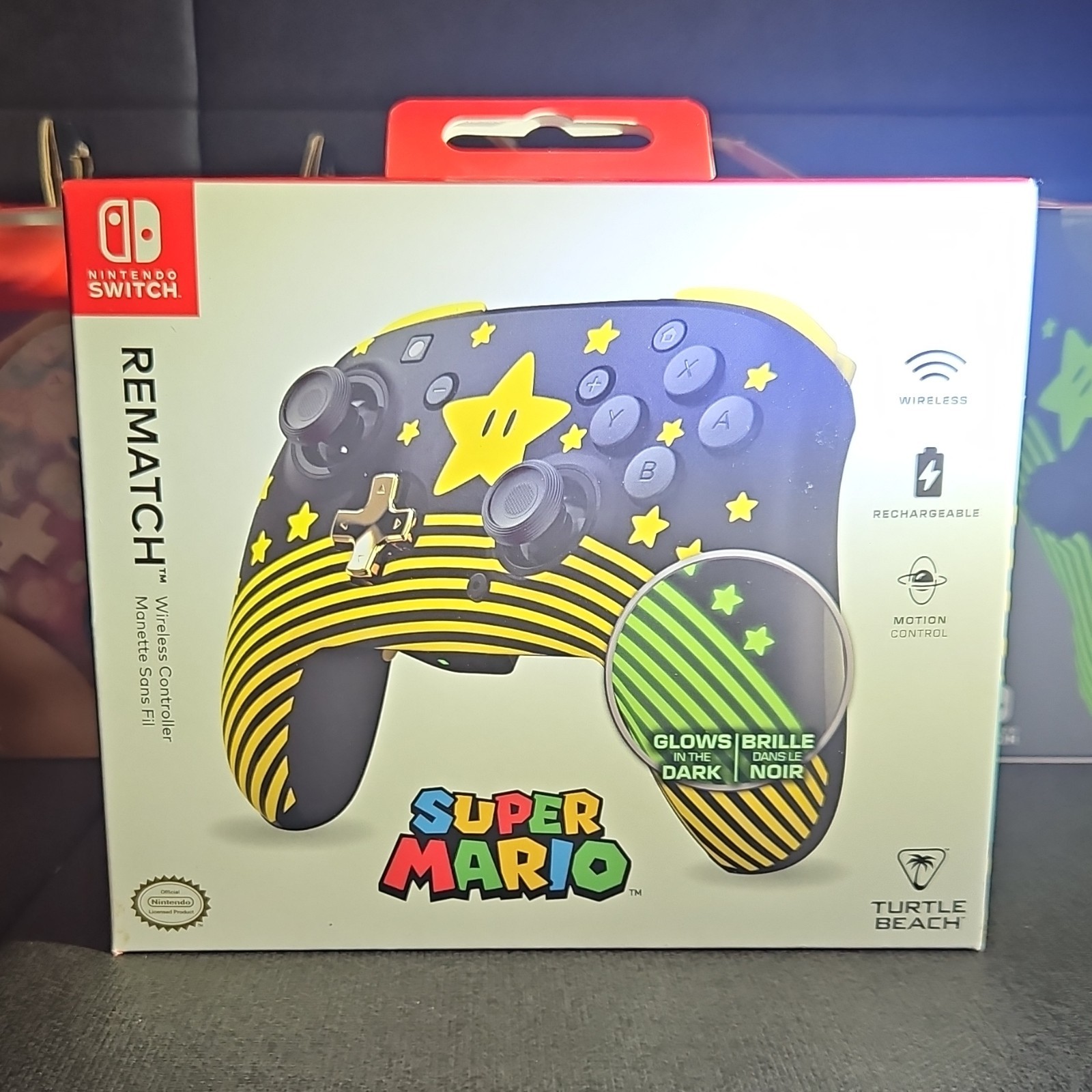 Turtle Beach Rematch Super Mario Star Wireless Controller Glow In Dark