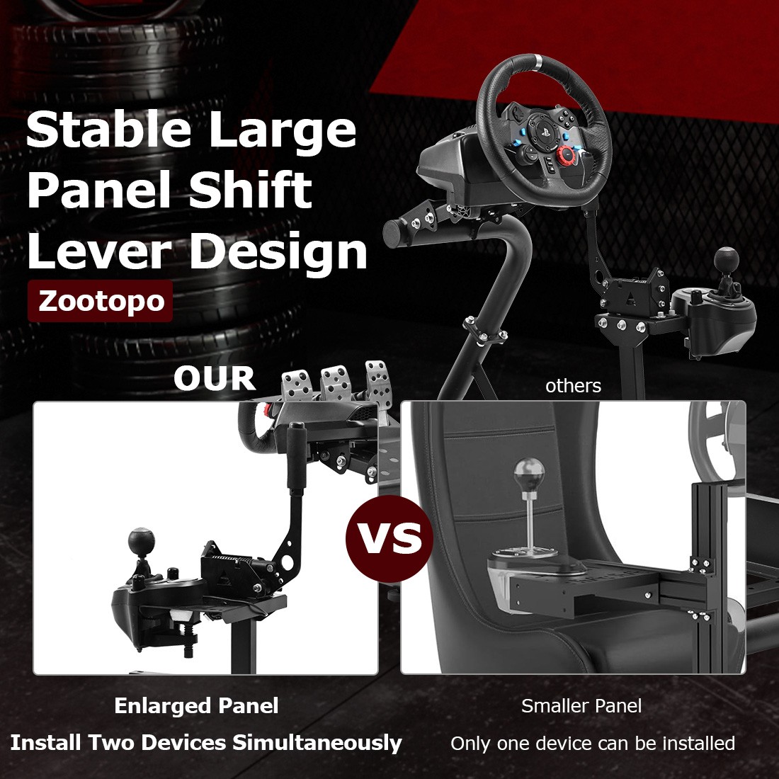 Zootopo Racing Simulator Cockpit Wheel Stand Fit Logitech G920 G923 Fanatec CSL