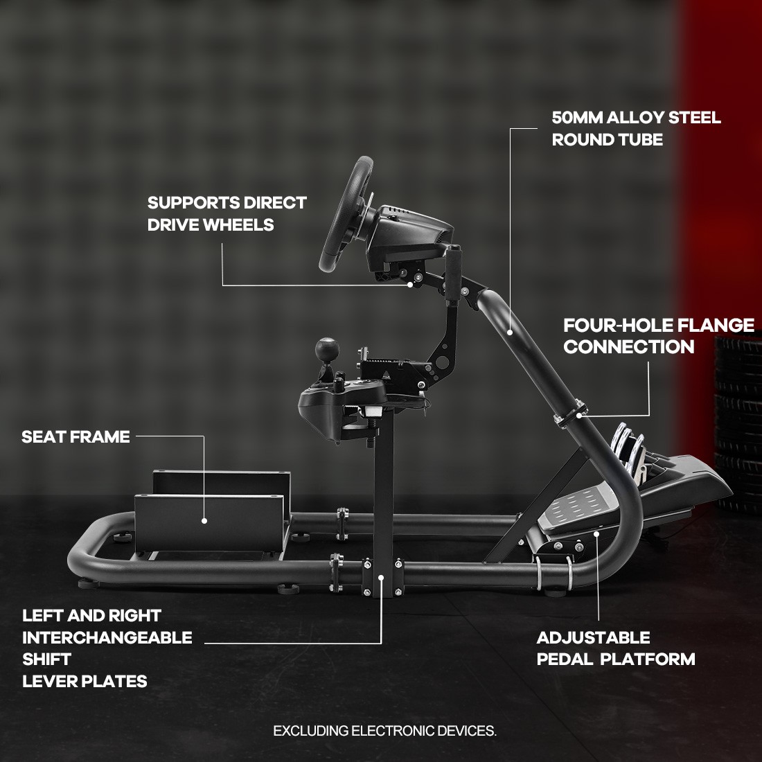 Zootopo Racing Simulator Cockpit Wheel Stand Fit Logitech G920 G923 Fanatec CSL