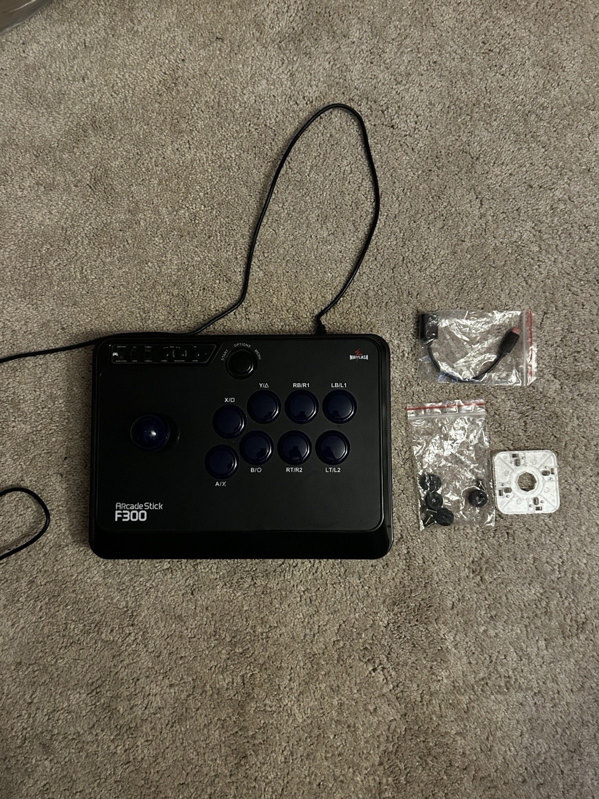 MAYFLASH F300 Wired Arcade Fight Stick Controller Turbo Black.