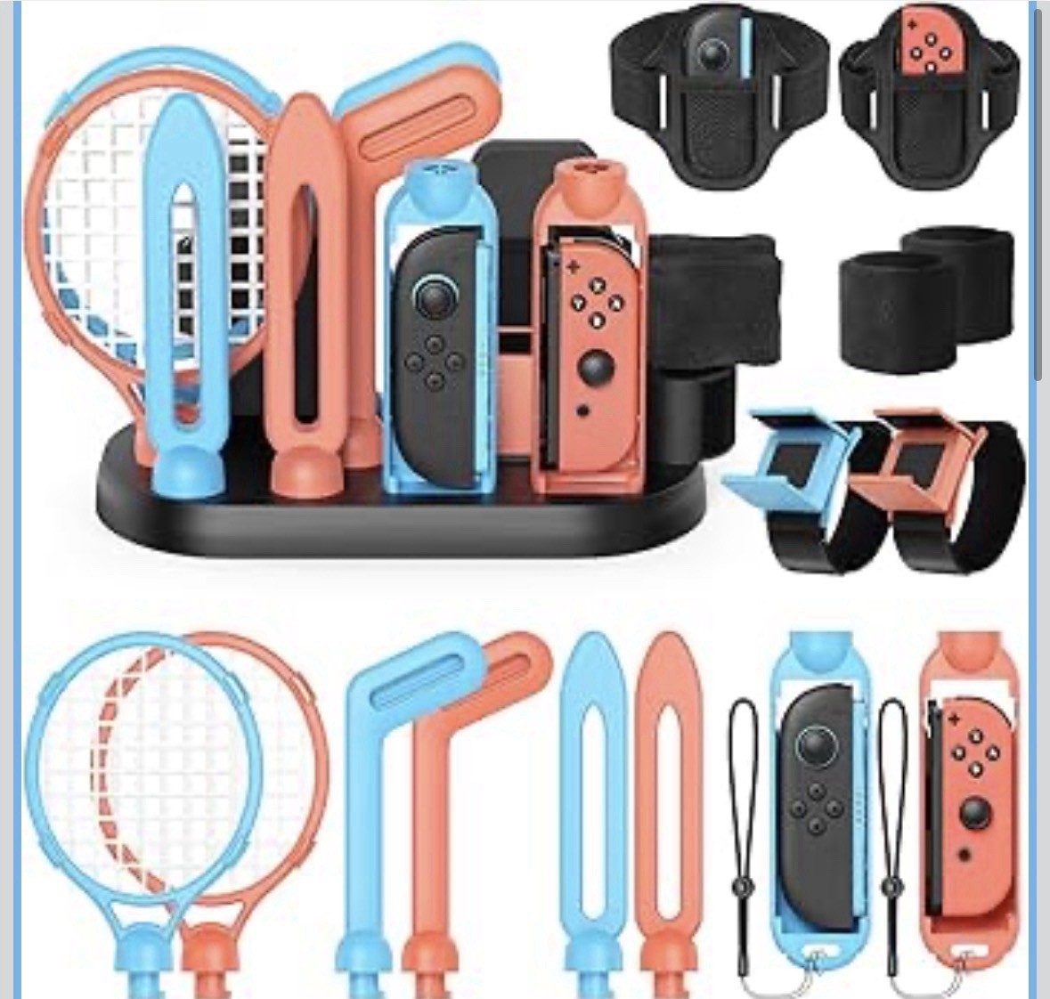 for Switch2 for Joy-con Sports Accessories Bundle, Storage Organizer Station C1