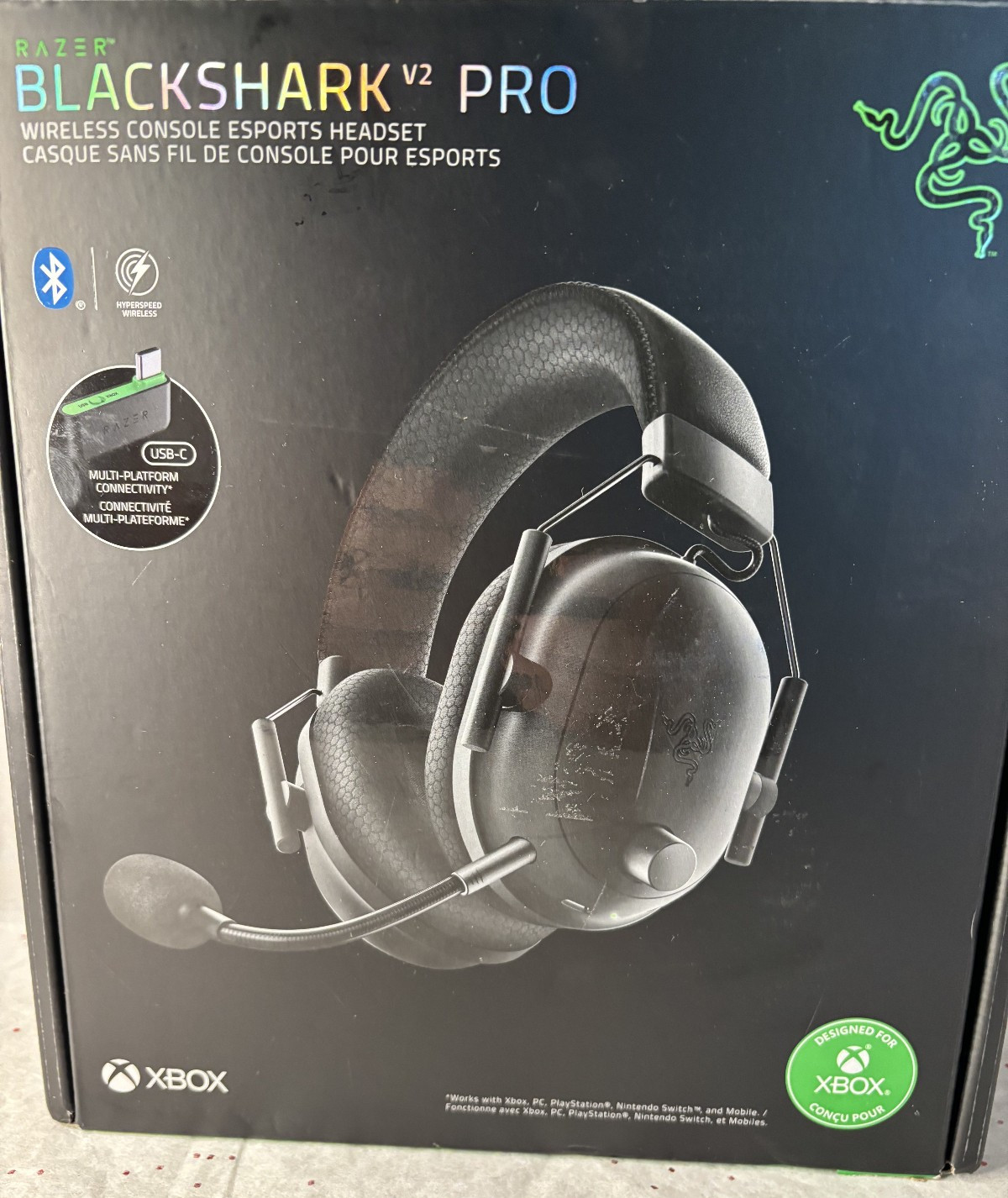 Razer BlackShark V2 Pro Gaming Headset for Xbox – Black: Wireless 3.5mm Jack