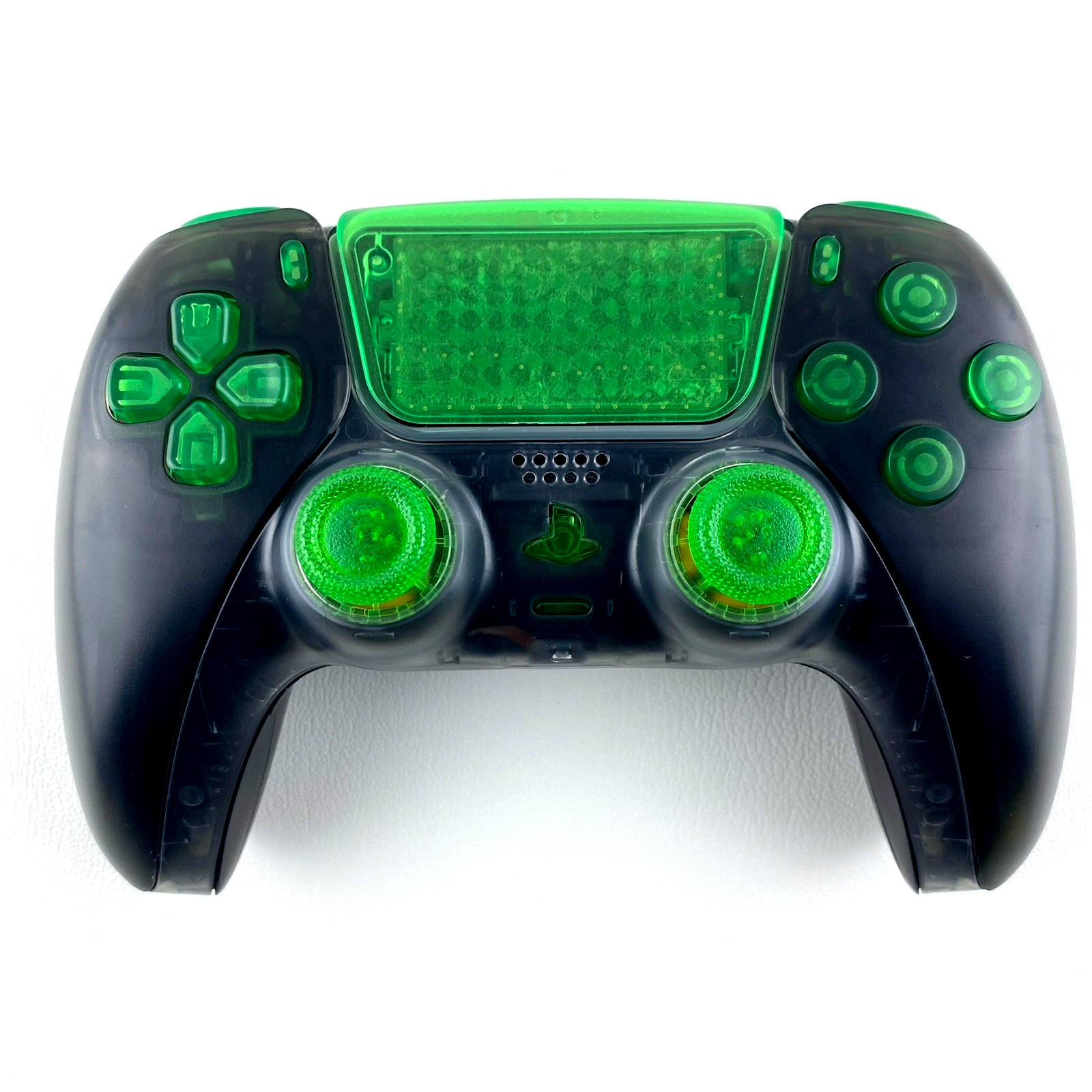 Sony PS5 DualSense Wireless Controller Custom Smoke Black Green w Hall Effect