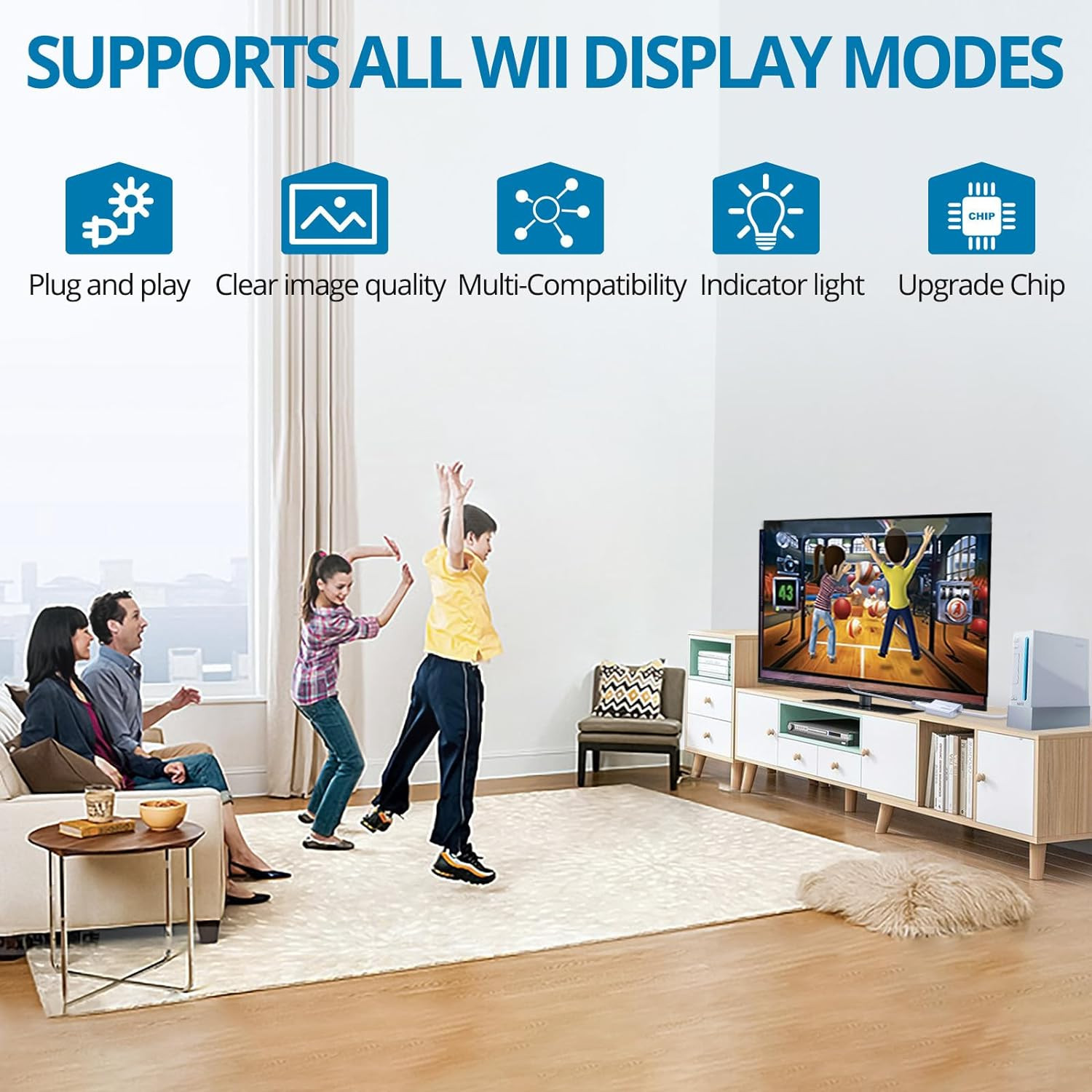 Wii to HDMI Converter 1080P for Full HD Device, Wii HDMI Adapter with 3,5Mm Audi
