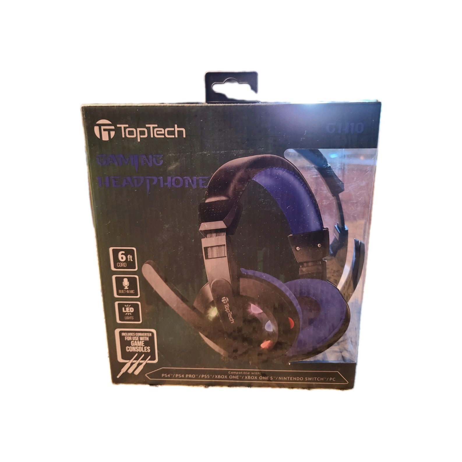 TOPTECH GH10 (BLUE) Gaming Headphone With Led Lights New In Box