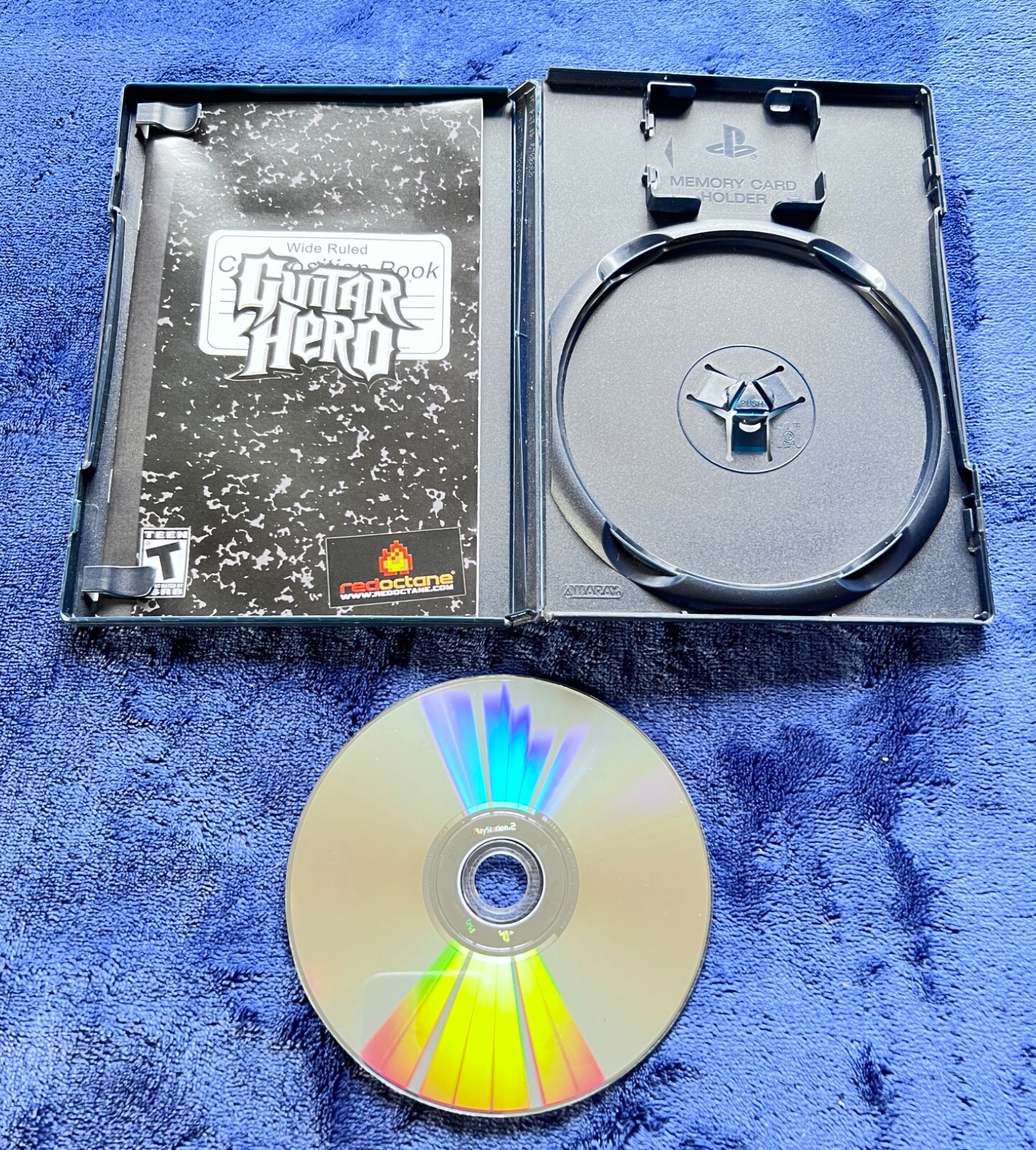 New PlayStation 2 Red Octane Wireless Guitar Hero II and Game with 3 Used Games