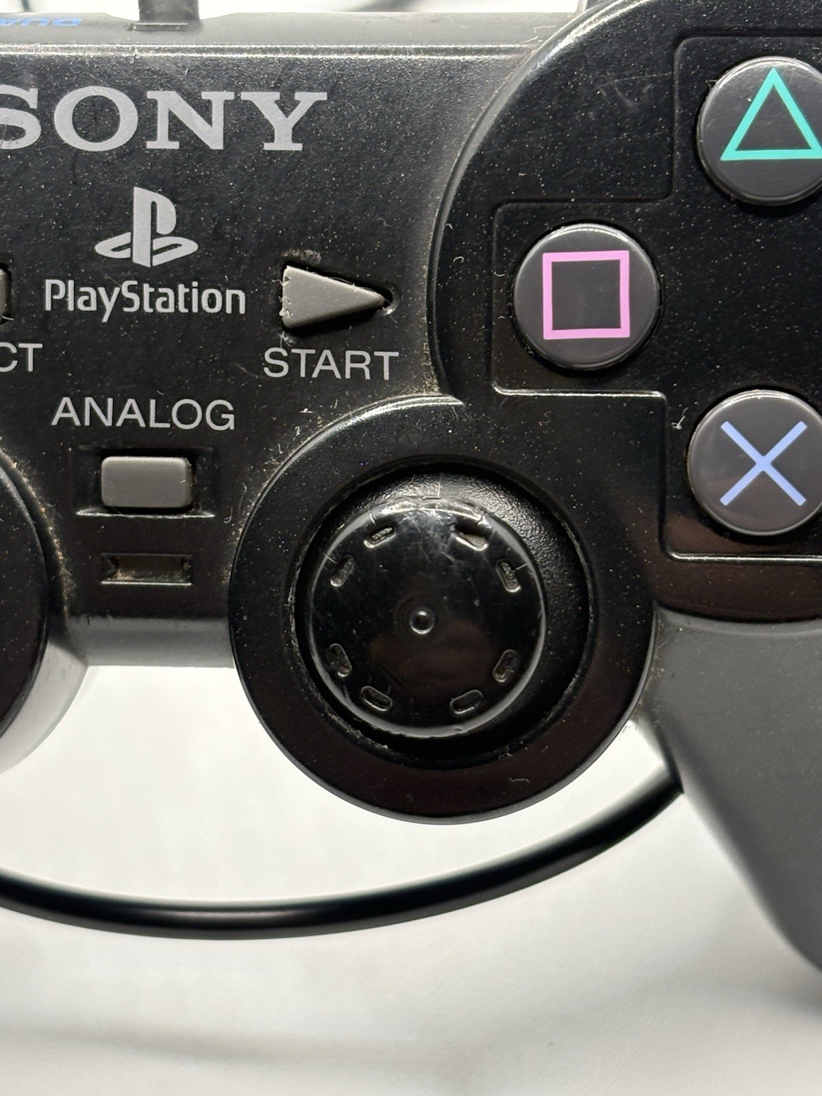 Sony Playstation 2 Analog Controller scph10010 Black Wired Worn