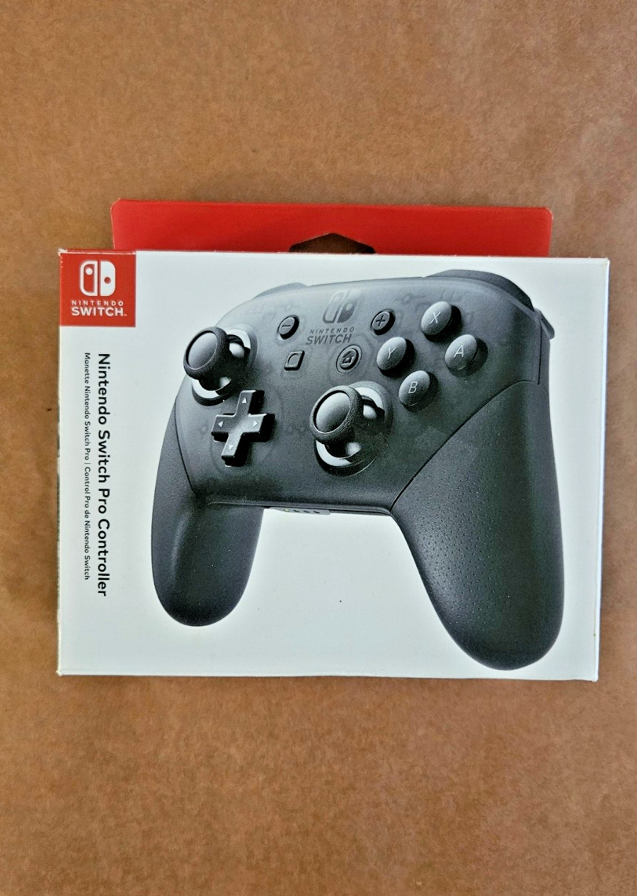 Nintendo Switch Pro Controller Black OEM HAC-013 w/ Box & USB-C Charging Cable