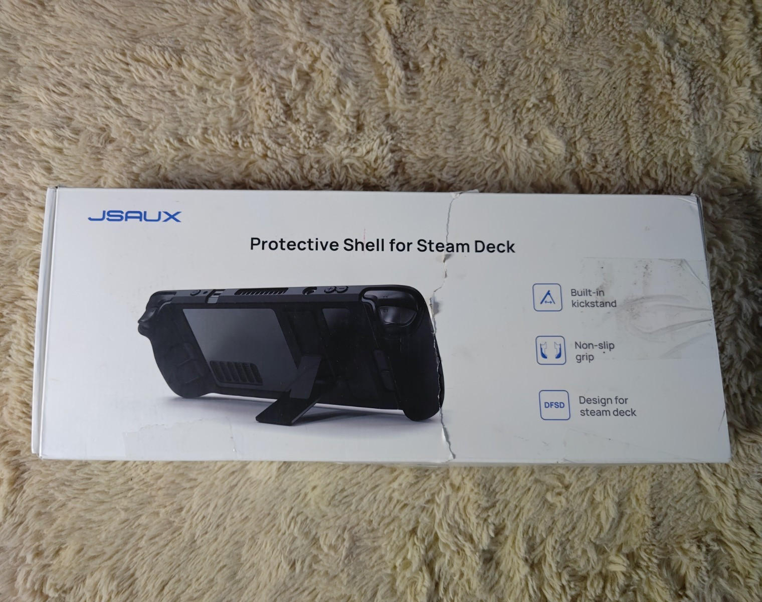 JSAUX Protective Shell/Skin w/ Kickstand Non-Slip for Steam Deck, Black PC0105