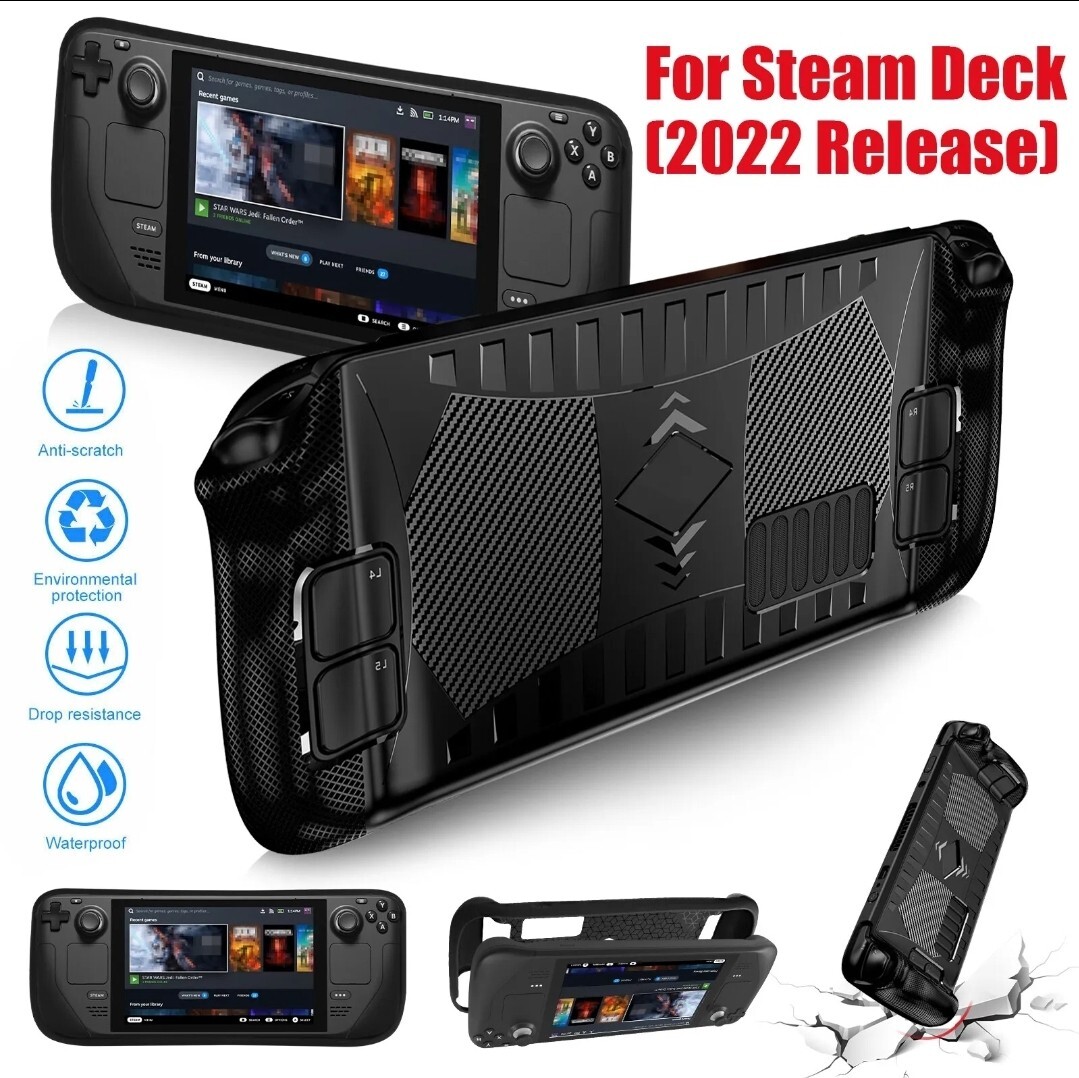Steam Deck Console Protective Case Cover Soft TPU Grip Shockproof Skin Shell