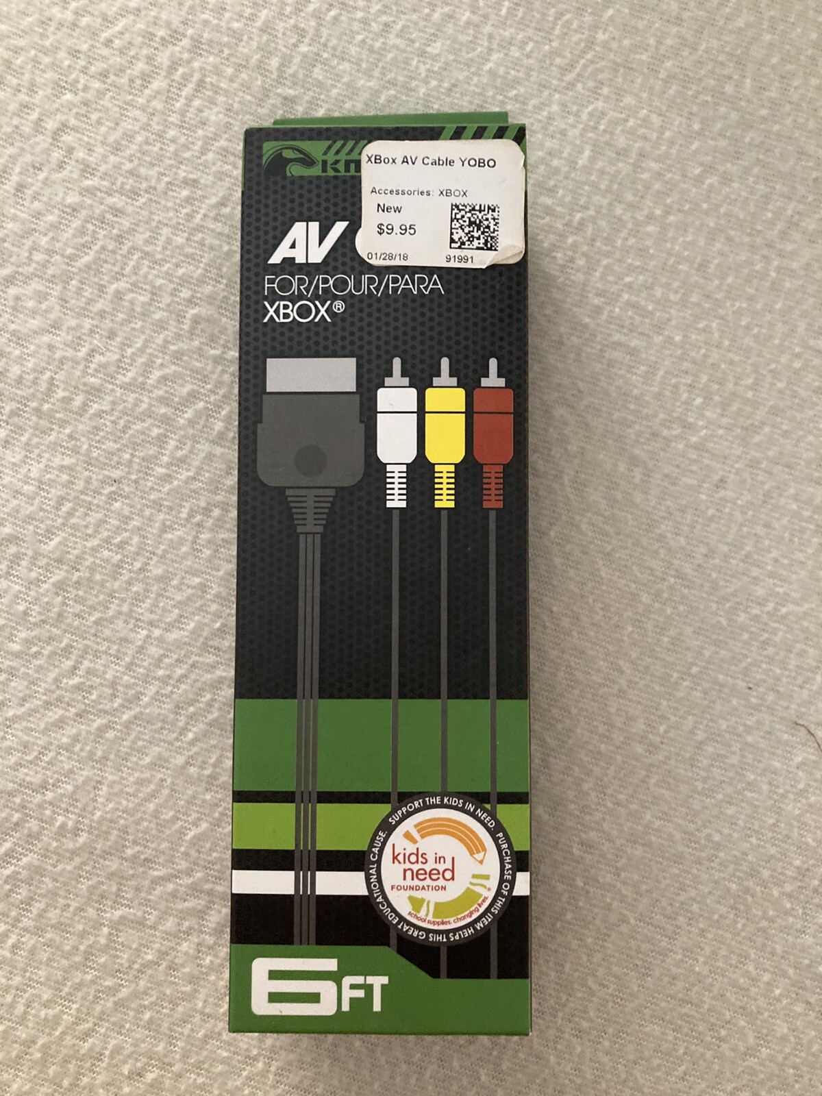 New KMD 6FT Composite AV Cable for the Original Microsoft Xbox