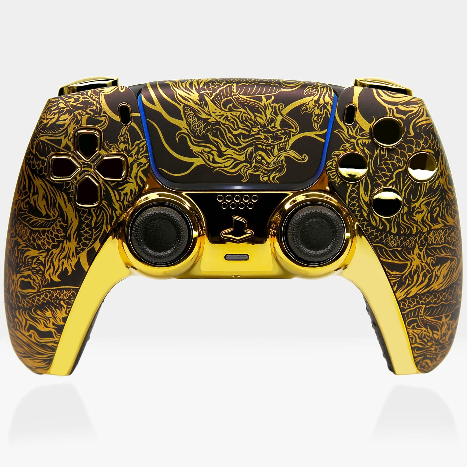 Golden Dragon PS5 Controller Killscreen x Sony PlayStation 5 DualSense Gold