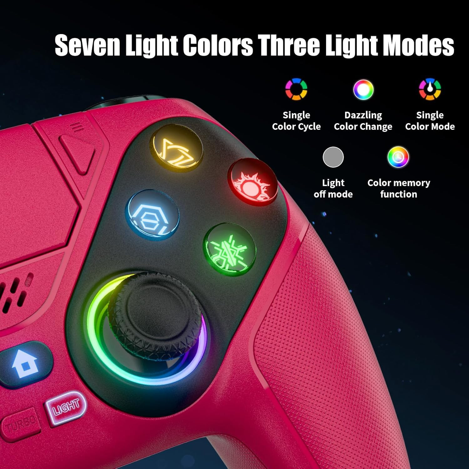 Nonbliep LED for PS5 Controller, for PS5 Slim/Pro/Pc, Wireless Controller with 9