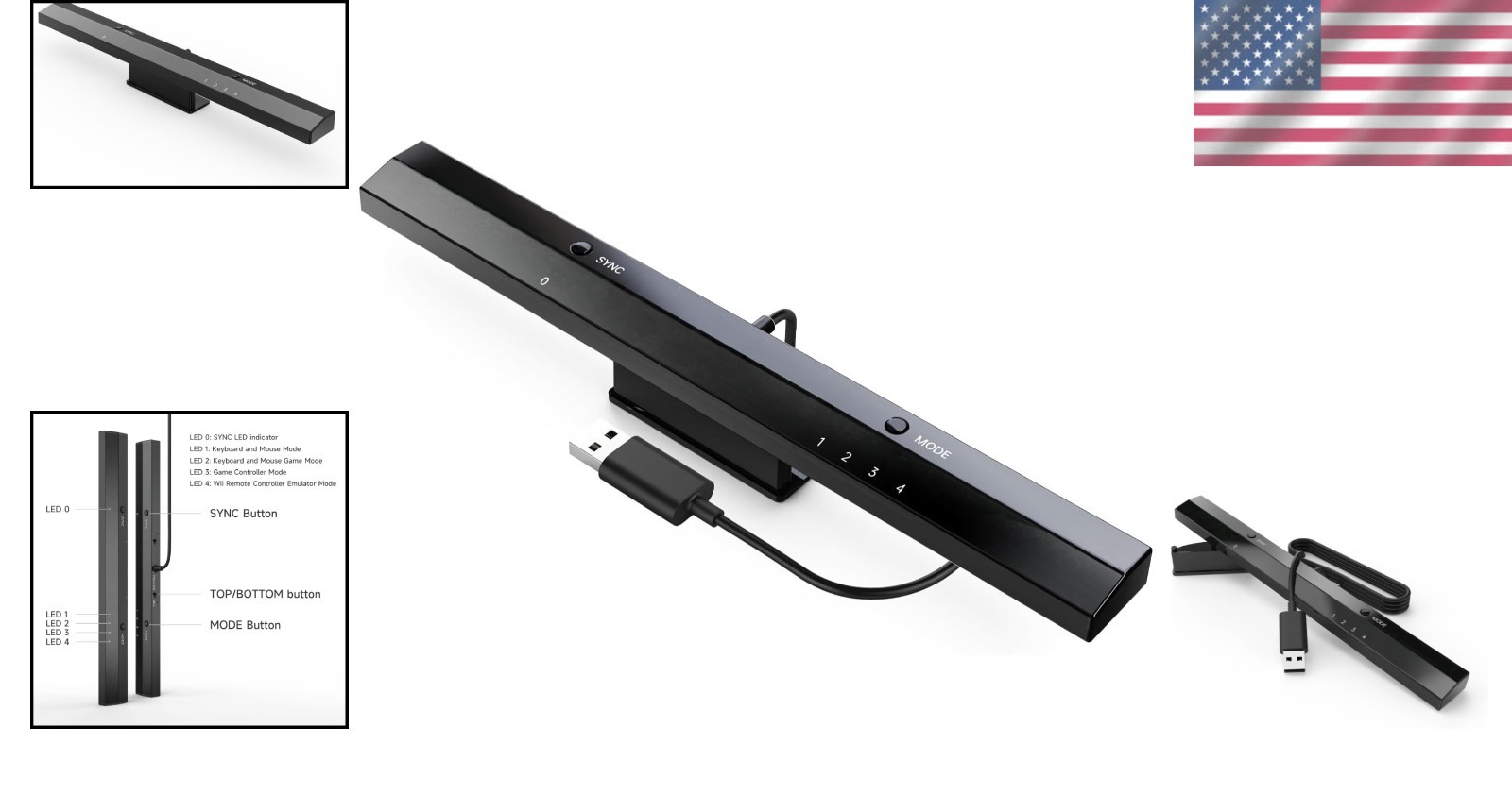 Compact Wireless Sensor Dolphinbar for Wii Remote – Perfect for Windows PC