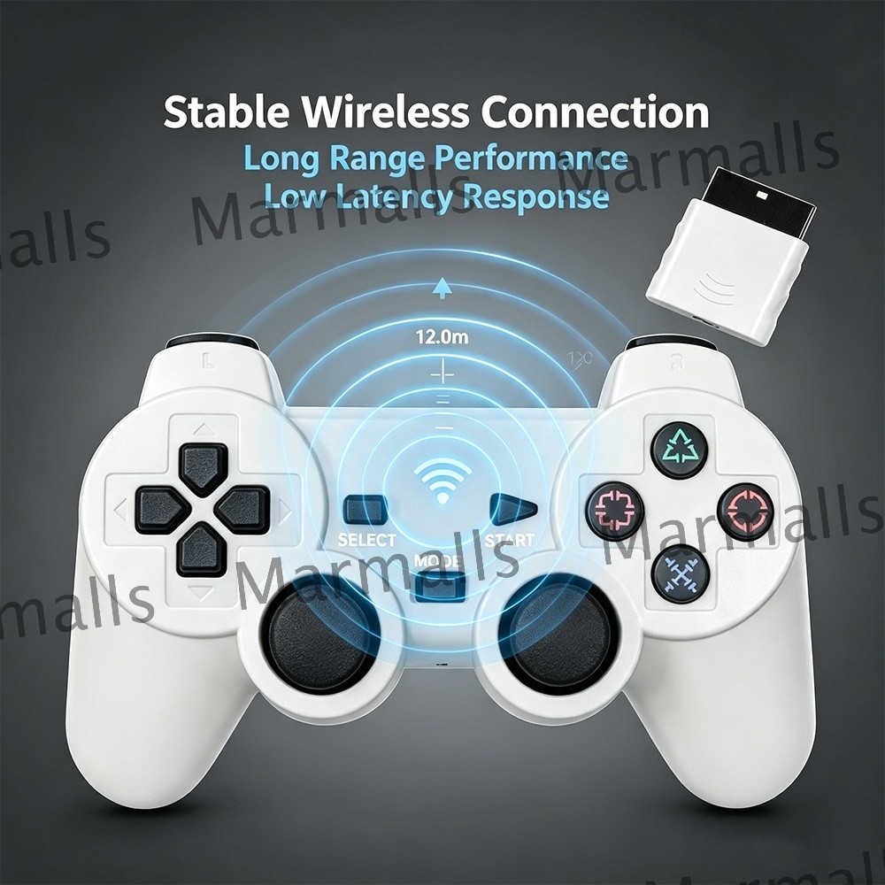 Wireless Controller For Sony PlayStation PS2 2.4GHz Dual Vibration Twin Shock