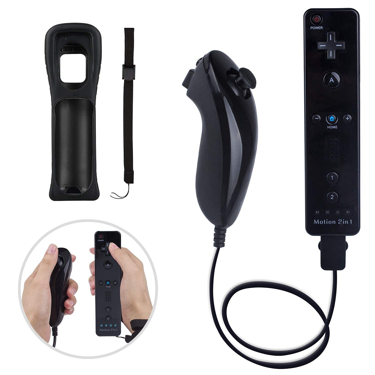 Motion Plus Wii Controllers 2Packs with Nunchucks, Wii Remote Controllers Com…