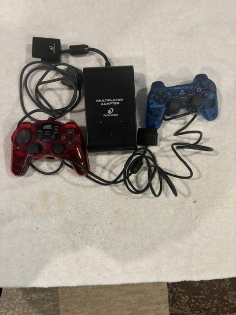 Playstation 2 PS2 Performance Multi-Player adaptor a & 2 controllers NOT TESTED