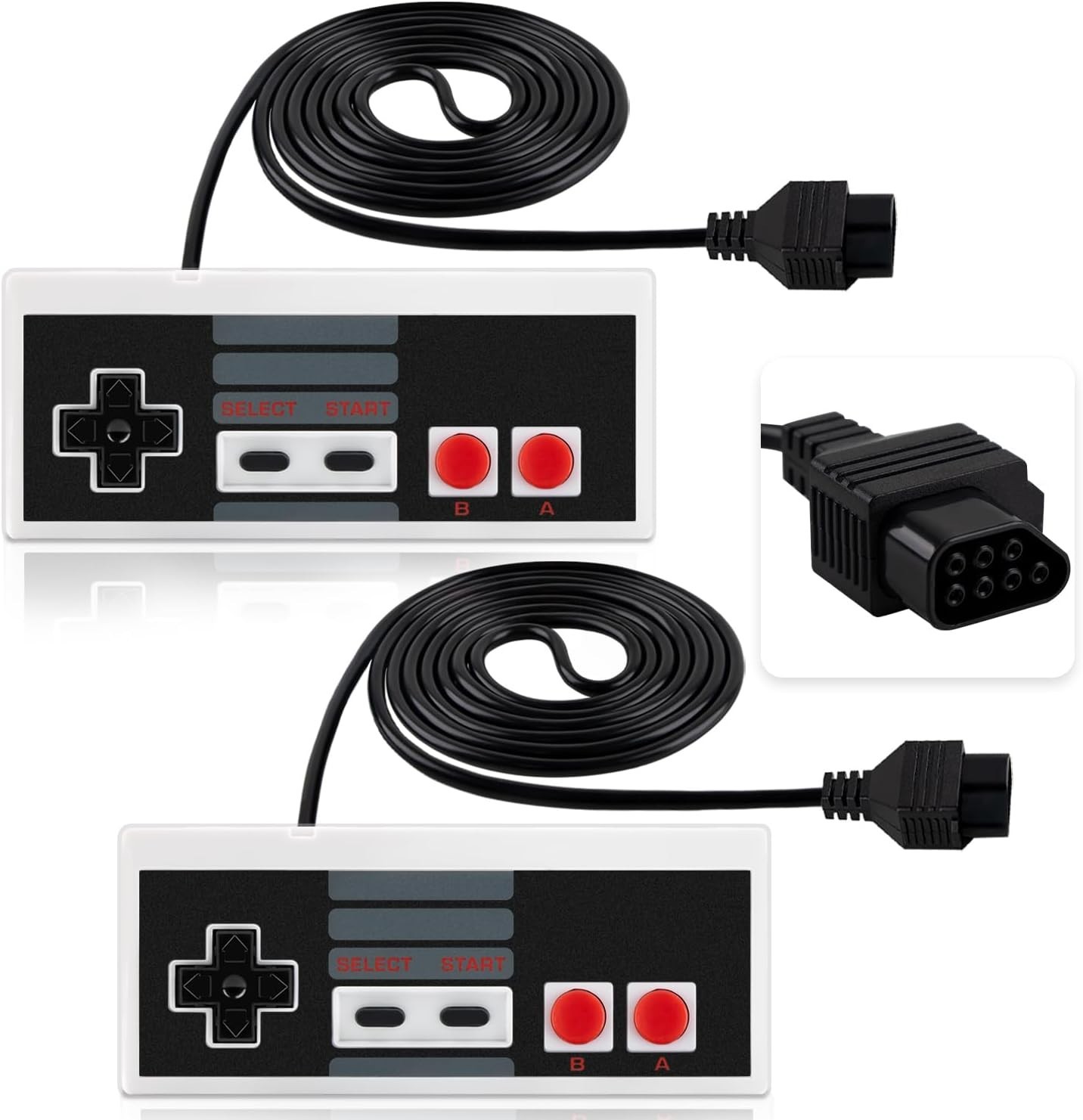 2Pack Wired Classic Retro NES-004 Game Controller Gamepd Nintendo