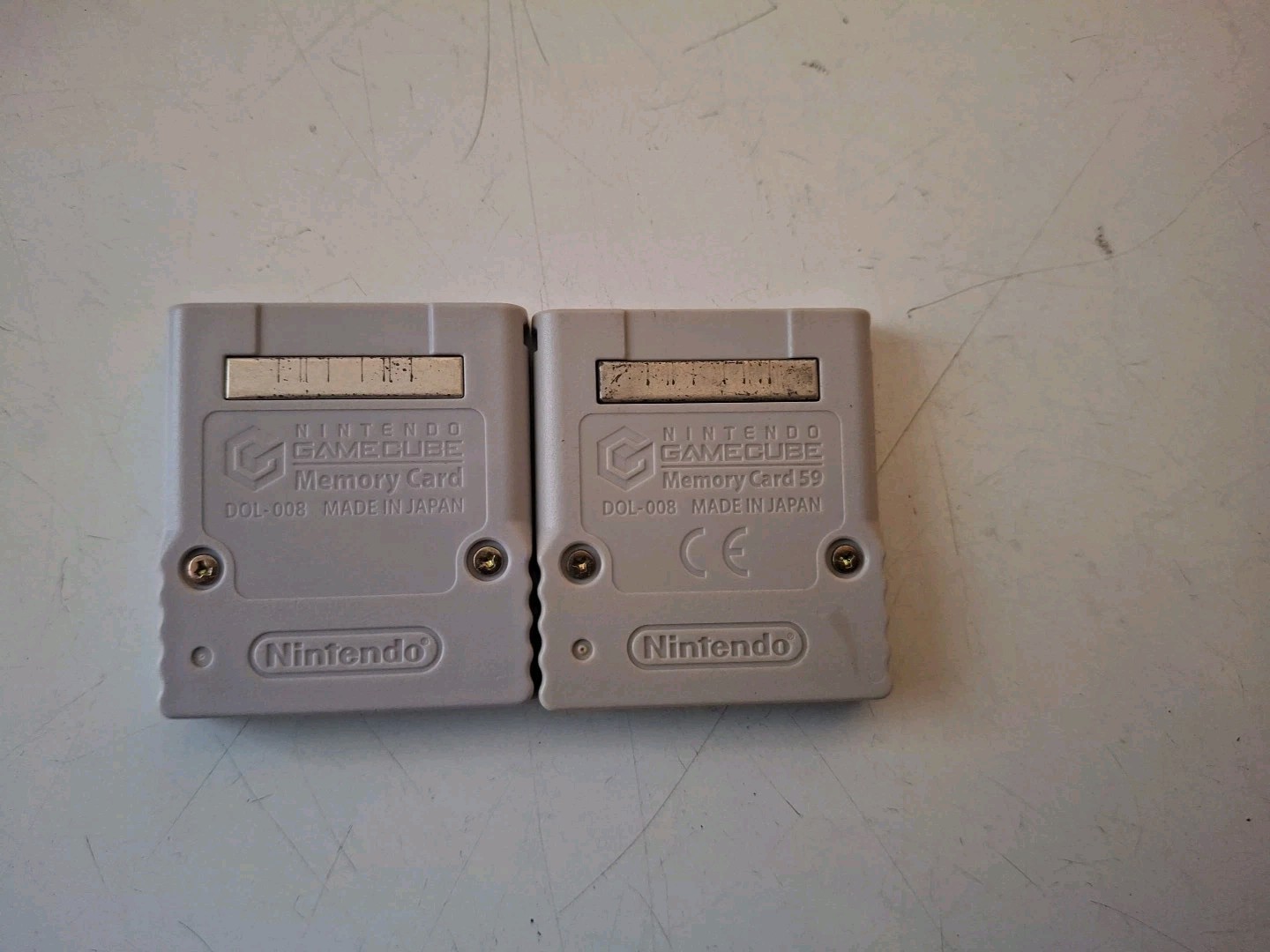 Lot Of 2 Nintendo Gamecube Memory Card 59 Blocks DOL-008 Gray- Read Description