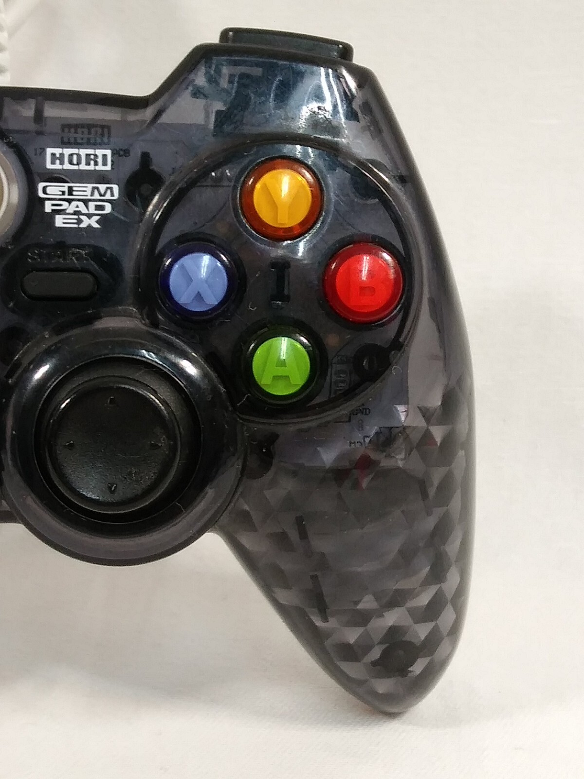 Hori Pad Gem Pad EX Xbox 360 WIRED Controller Clear Charcoal Good Condition