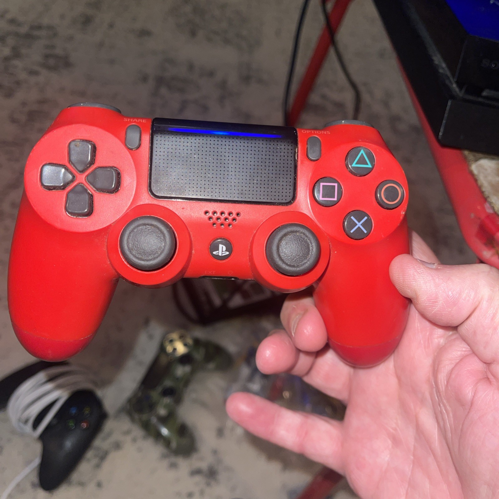 Genuine Sony PlayStation 4 PS4 Dualshock 4 Wireless Controller Red OEM Tested